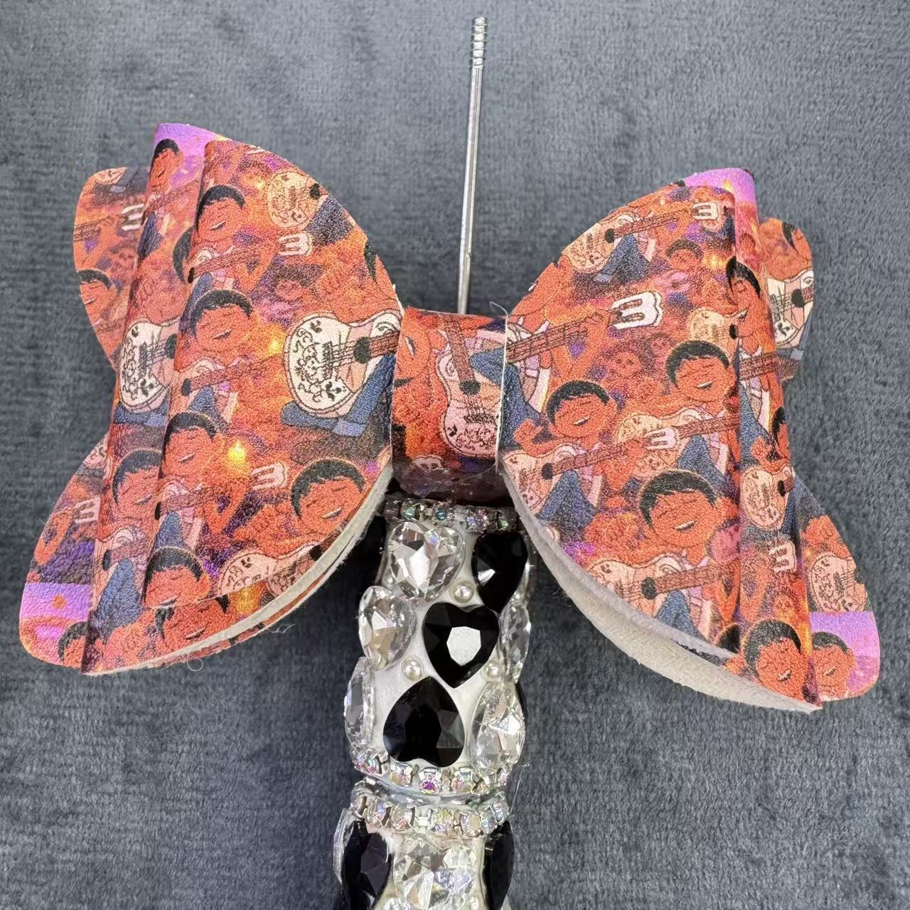 Movie Printed 3D Double‑layer Tail Sugar Bow For Pen Toppers,Random Mix