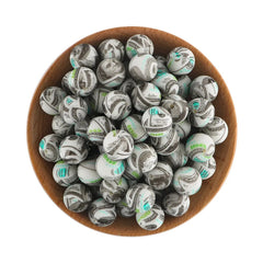 Dollar Bill Money Printed Silicone Beads,15mm