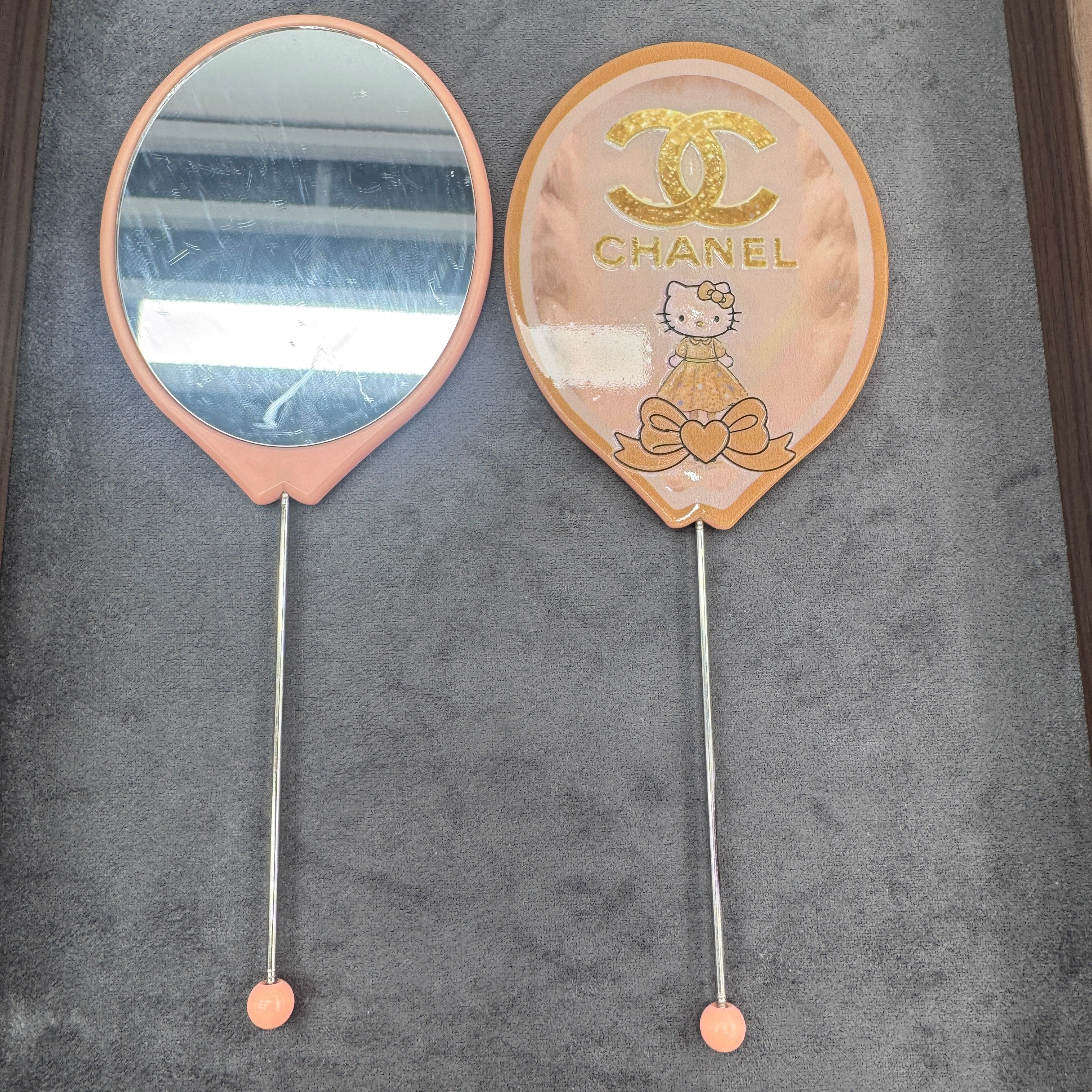 DIY Balloon-Shape Beadable mirror in Orange Color As Picture Shows