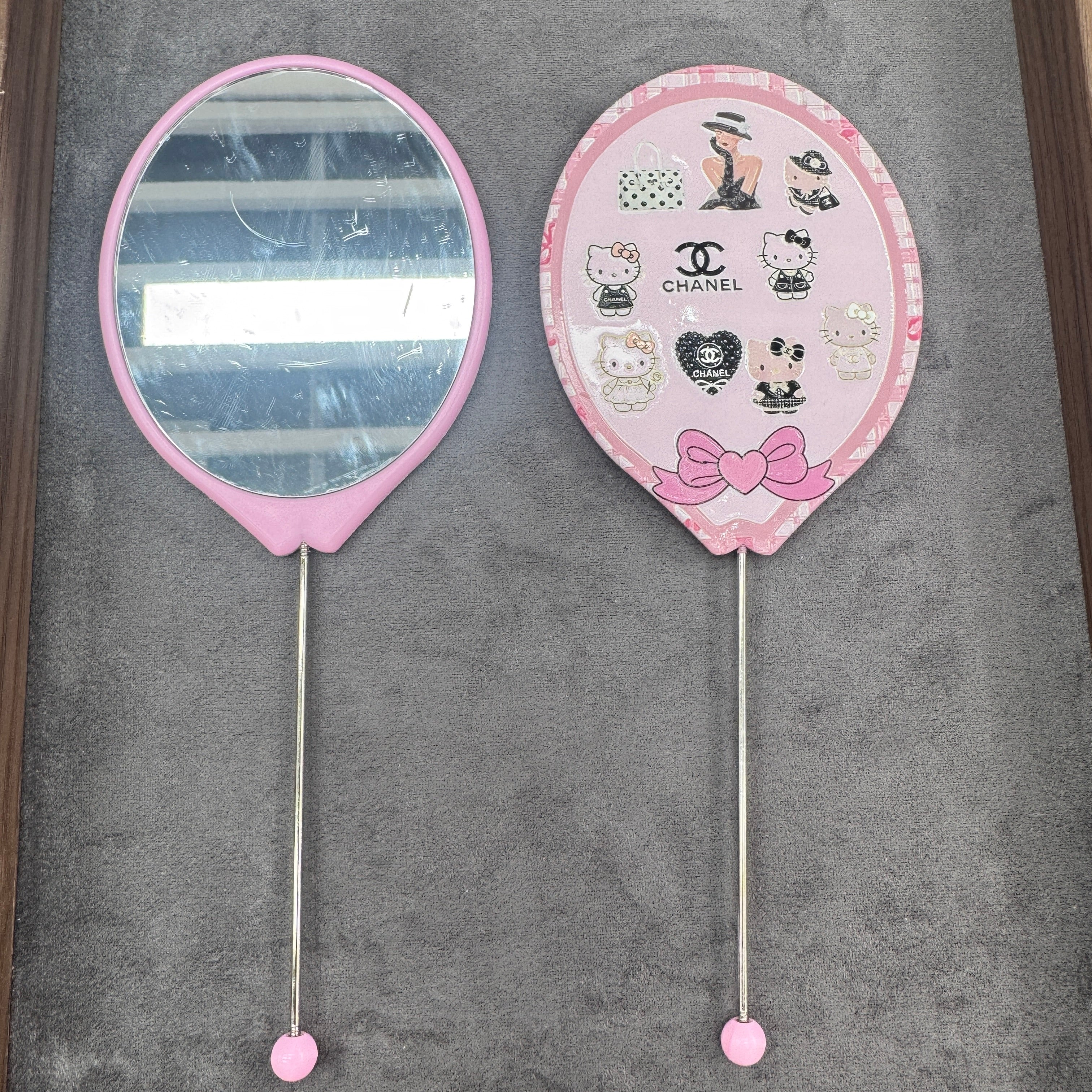 DIY Balloon-Shape Beadable mirror in Pink Color As Picture Shows