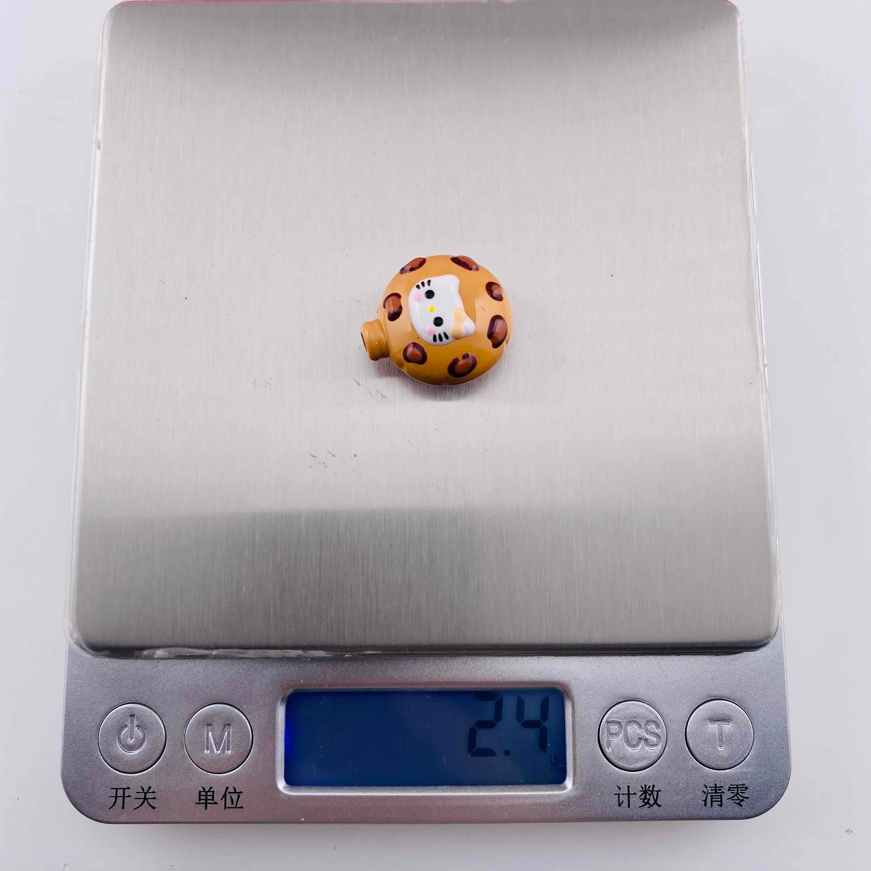 FS19815-About 19*21mm Leopard Print Hello Kitty Resin  Round Beads