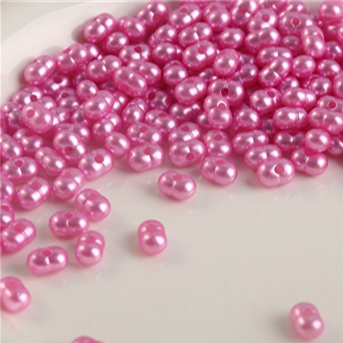 FS2380-5*8mm Solid Color Pearl Looking Peanut Acrylic Beads For Making Keychain