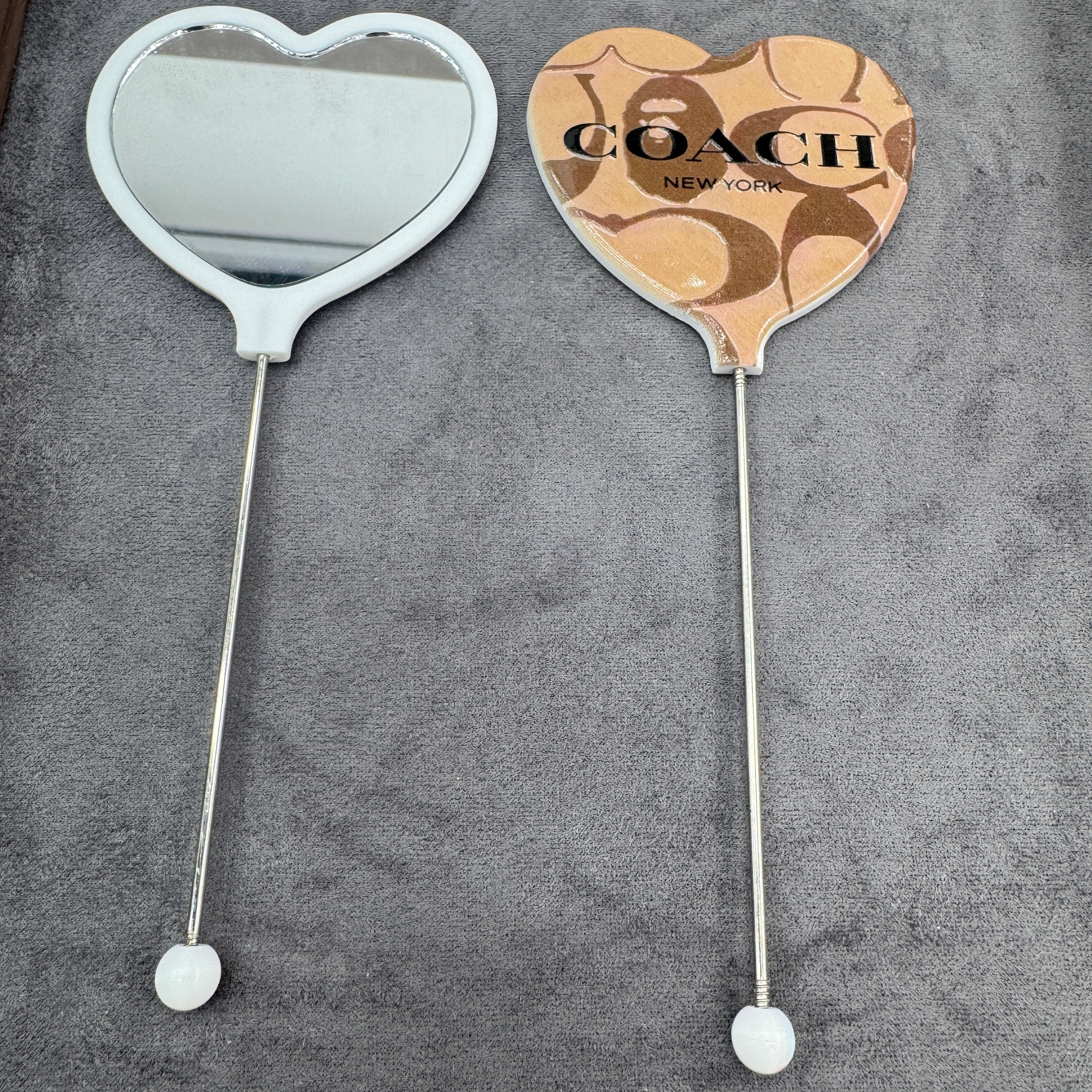 DIY Heart Shape Beadable mirror As Picture Shows
