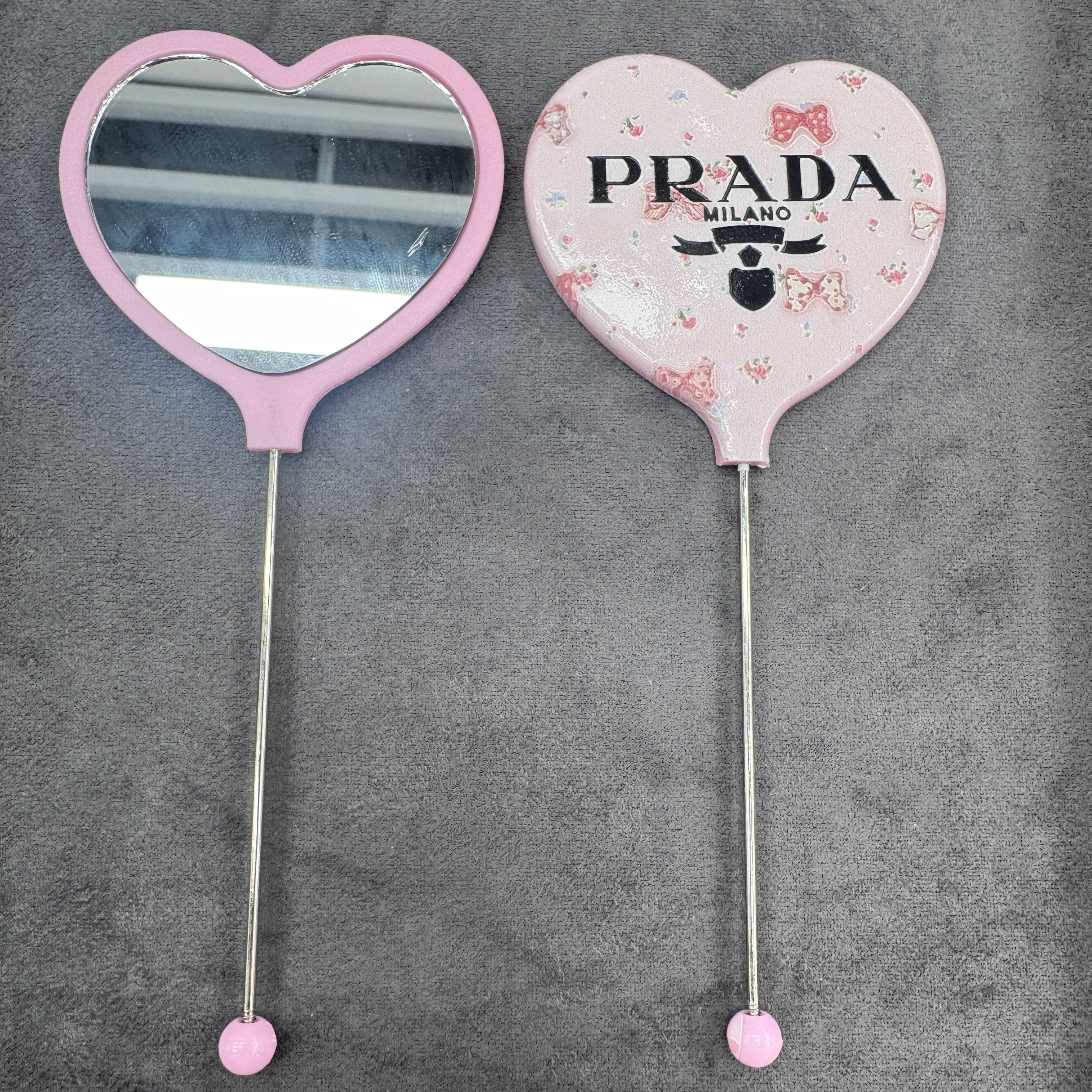 DIY Heart Shape Beadable mirror As Picture Shows