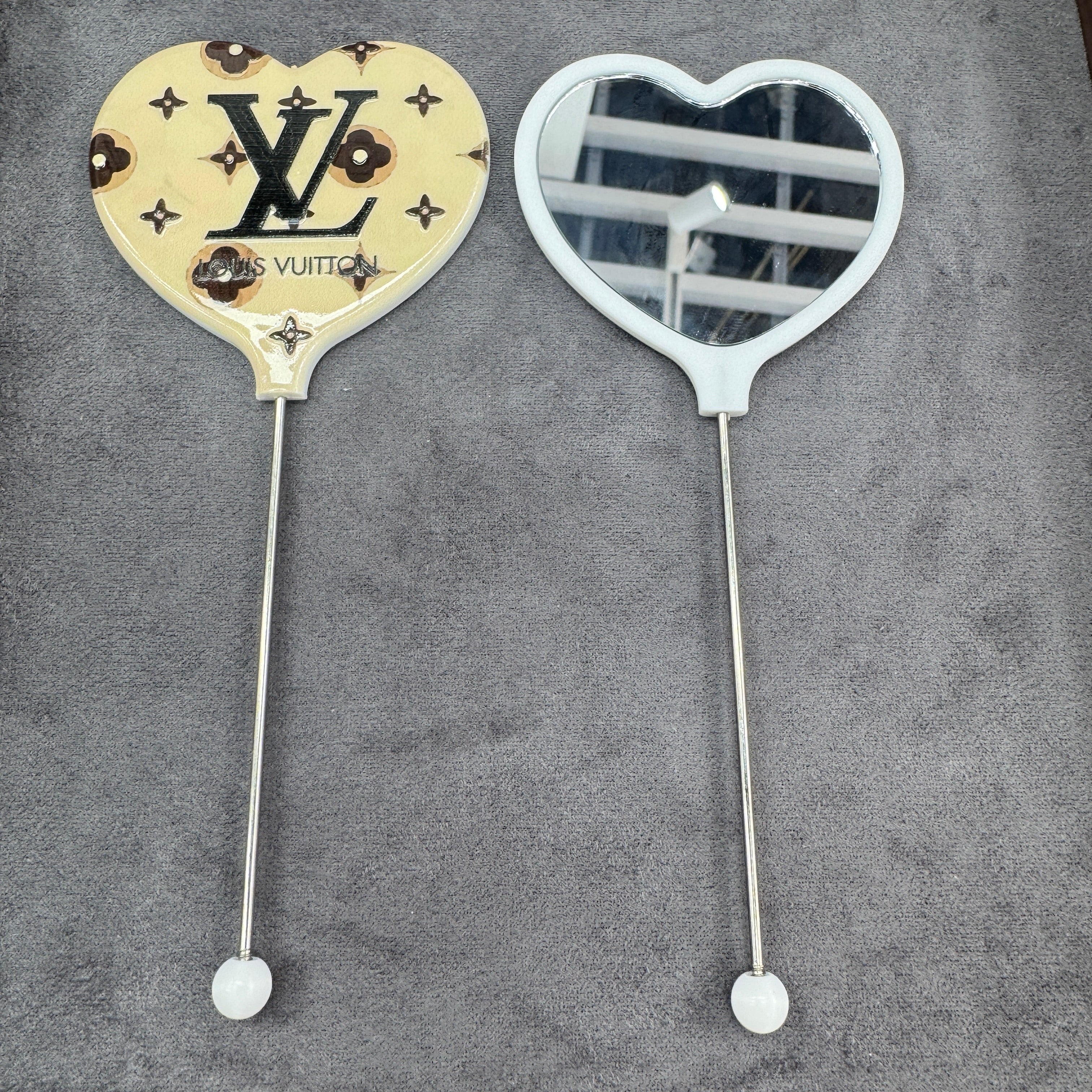 DIY Heart Shape Beadable mirror As Picture Shows