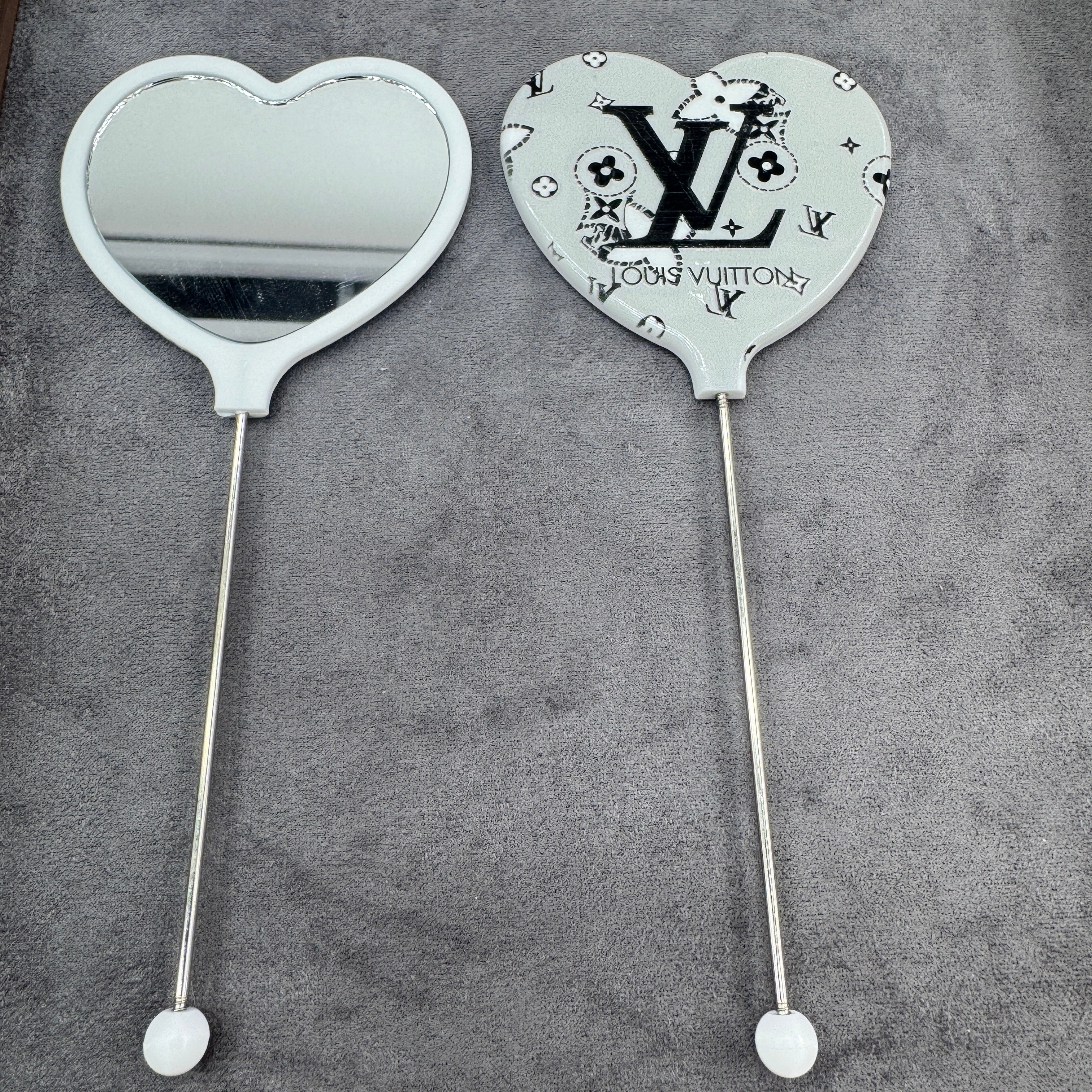 DIY Heart Shape Beadable mirror As Picture Shows