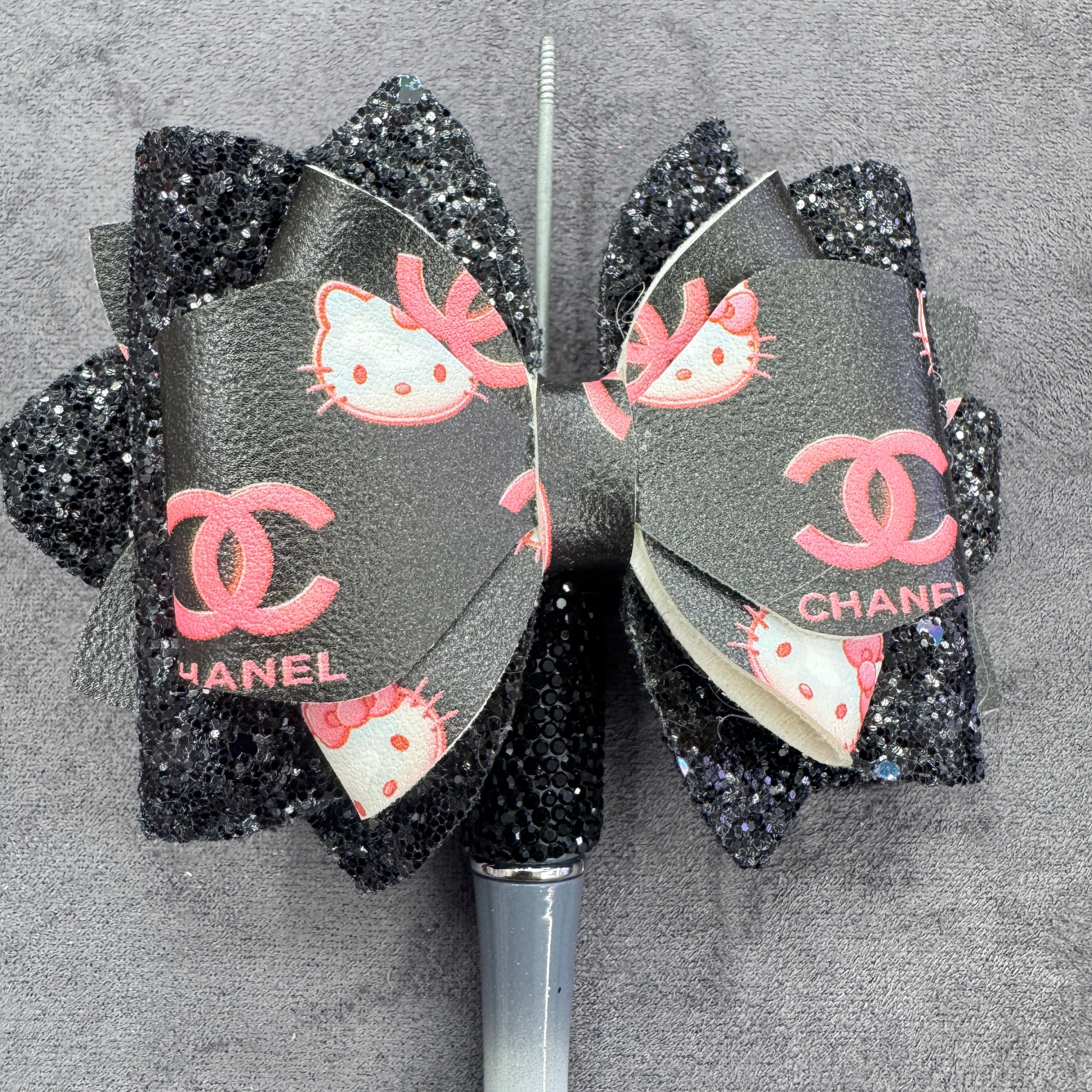 Cartoon Cat Printed Sequin Double-Sided Sugar Bow Beads for Bead Stringing Pens
