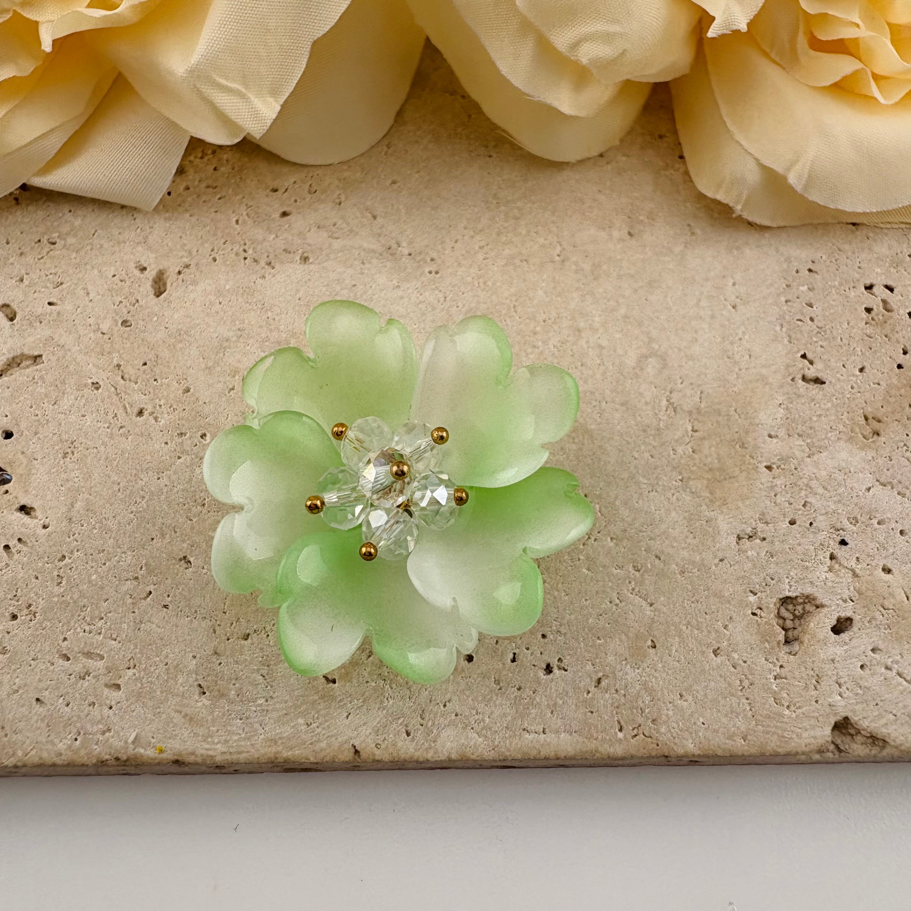 FS6928-About 36mm Glass Flower Patch For Making Fancy Beads