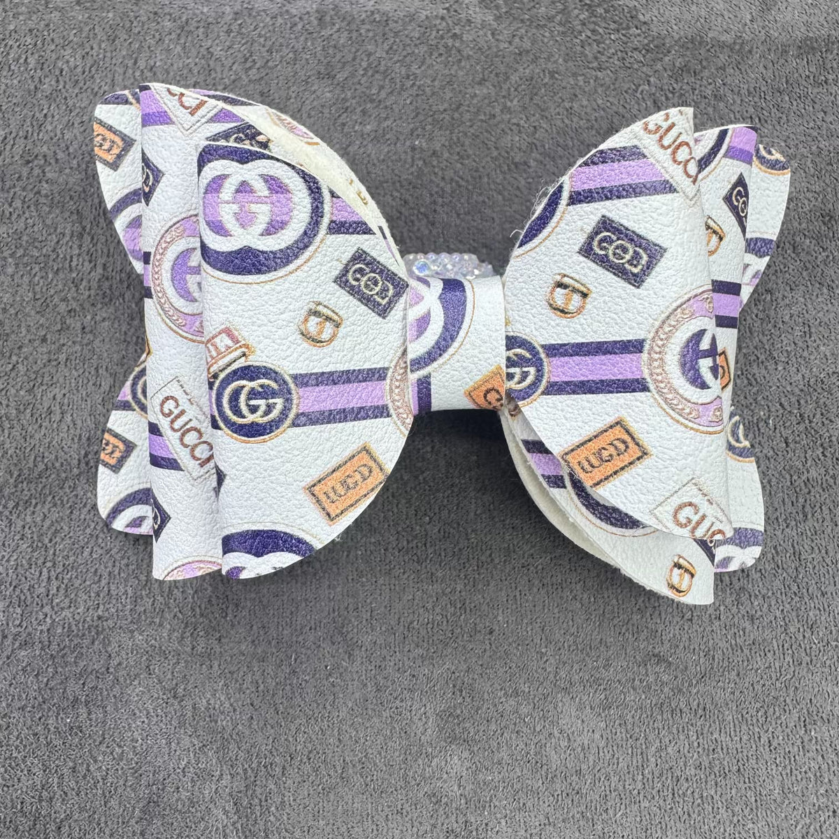 GG Printed Leather Bow  Sugar Beads For Jelwery Making