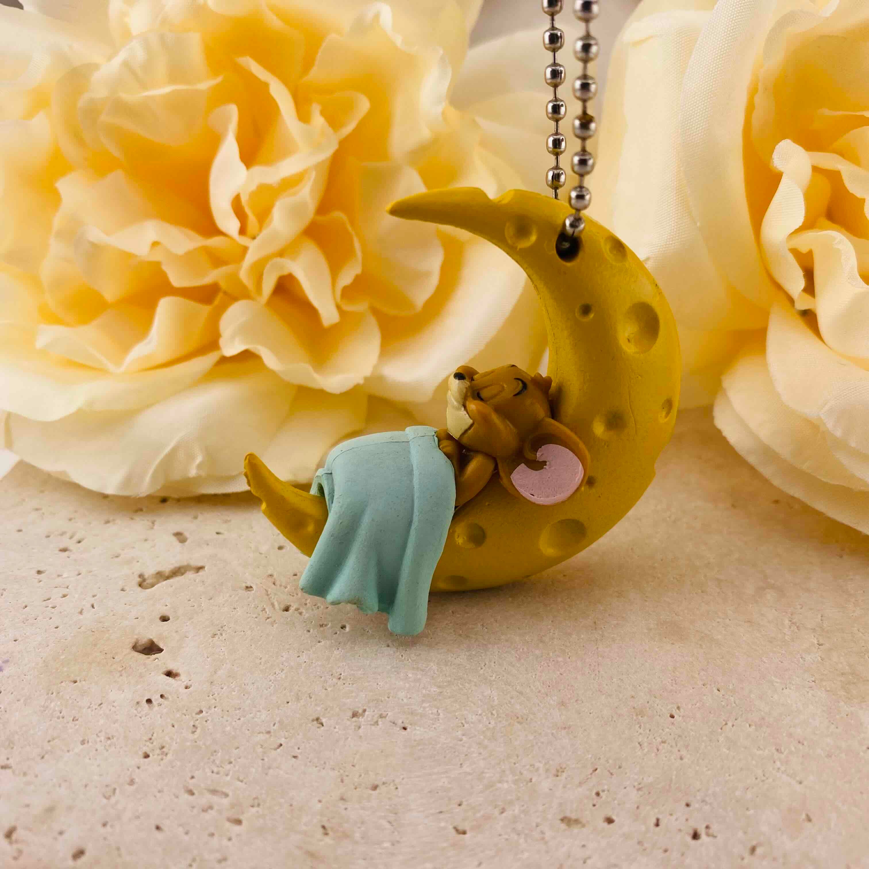 FS19987-About 39*46mm Sleeping Jerry On Crescent Moon Resin Pendant Charms