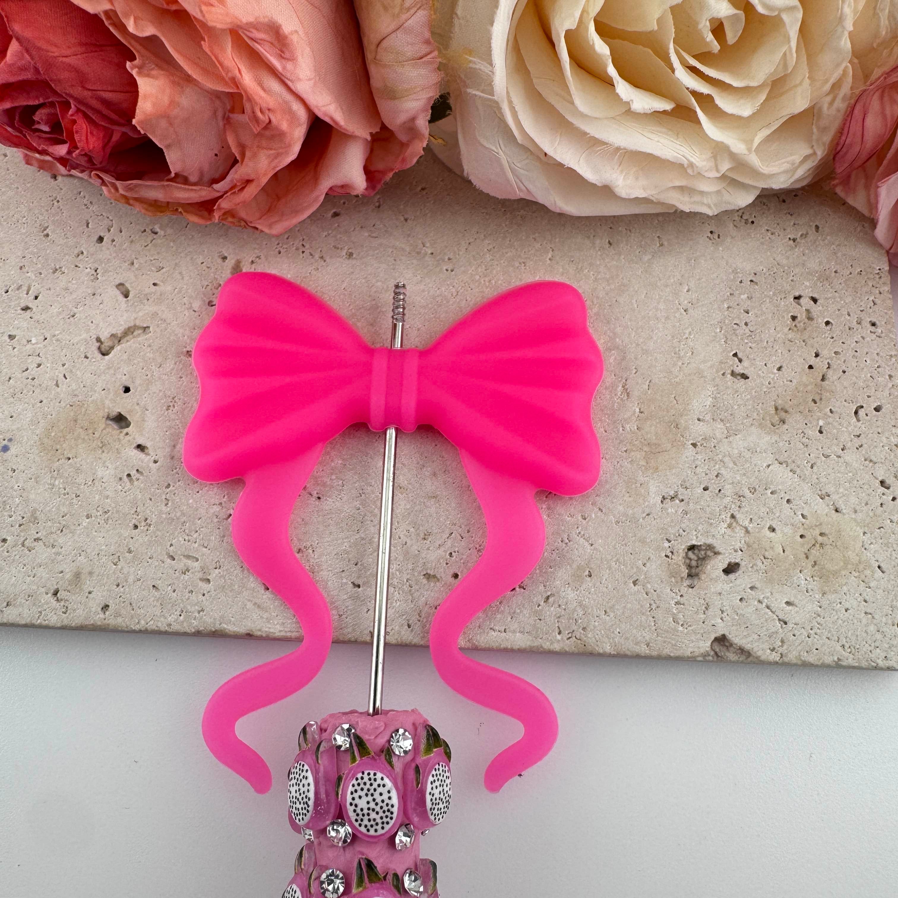 FS19388-About 60×70mm Silicone Bow Beads