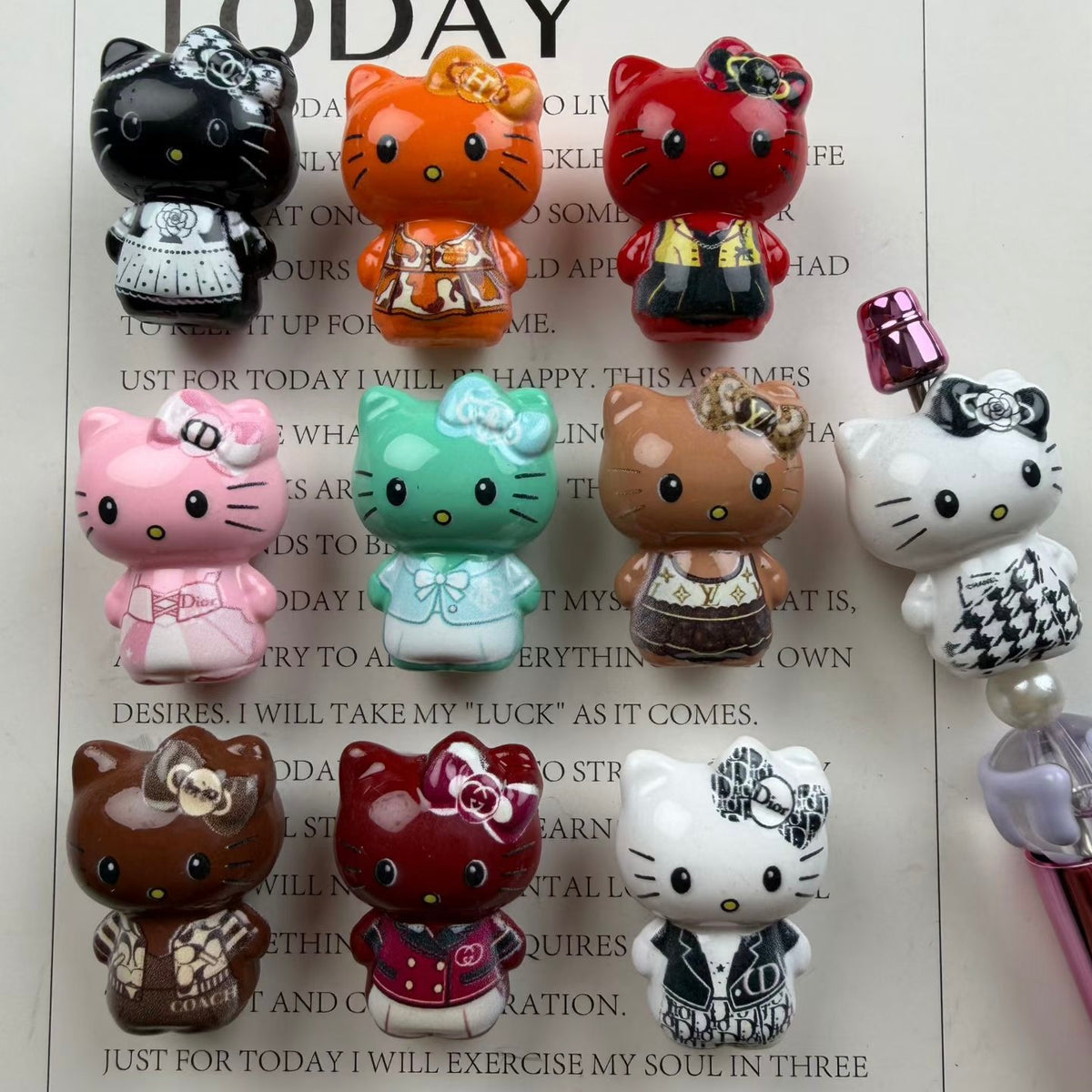 Acrylic Beads Cute Cat Character Series in Various Style,Random Mix