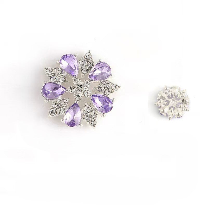 FS3630- 20mm Flower Metal Charms Five - Petal Small Drop - Shaped Flower Metal Patches