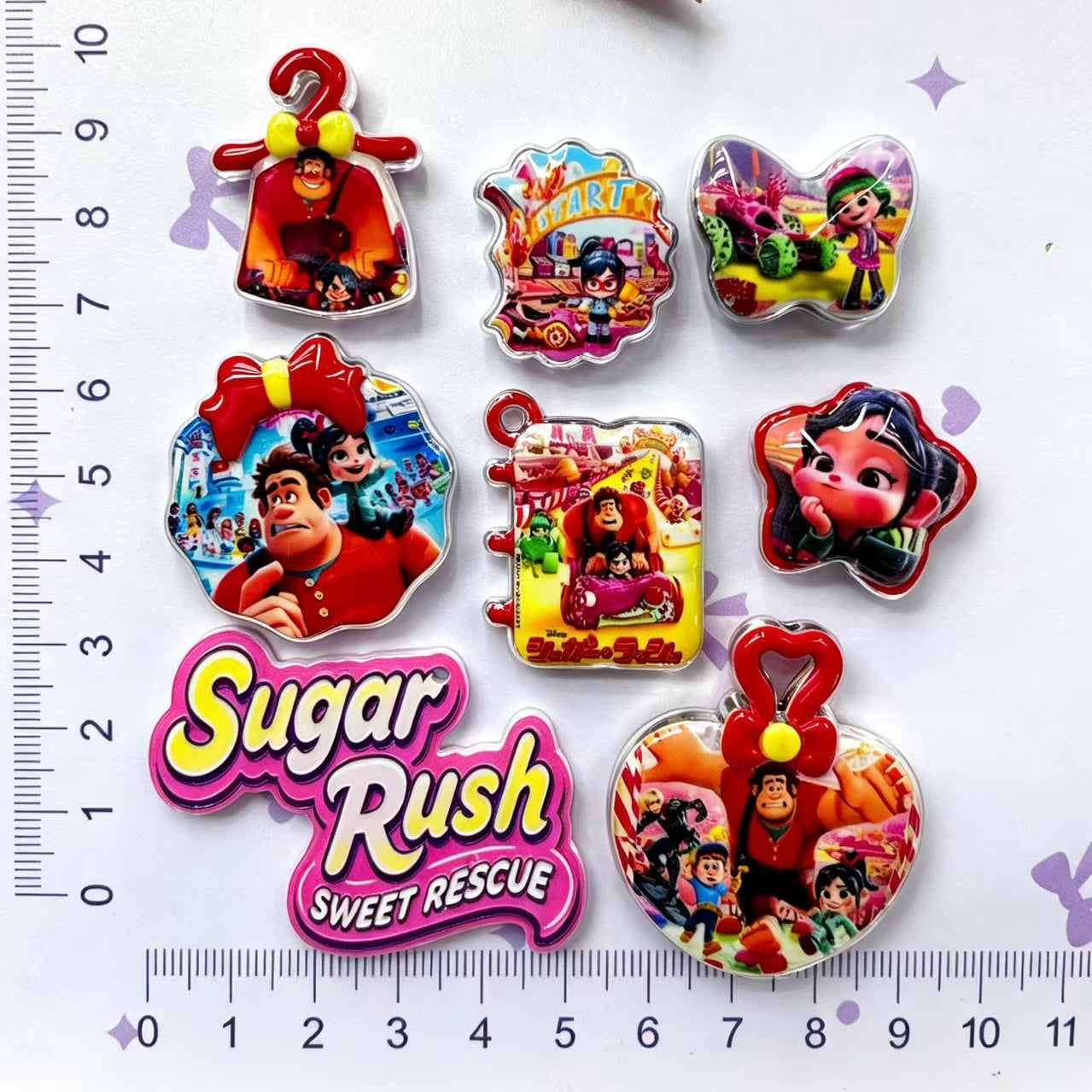 Candy Kart Arcade Game Themed Acrylic Charms and Pendants