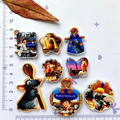 Acrylic Charms Cartoon Food Kitchen Themed Graphic Prints, Random Mix
