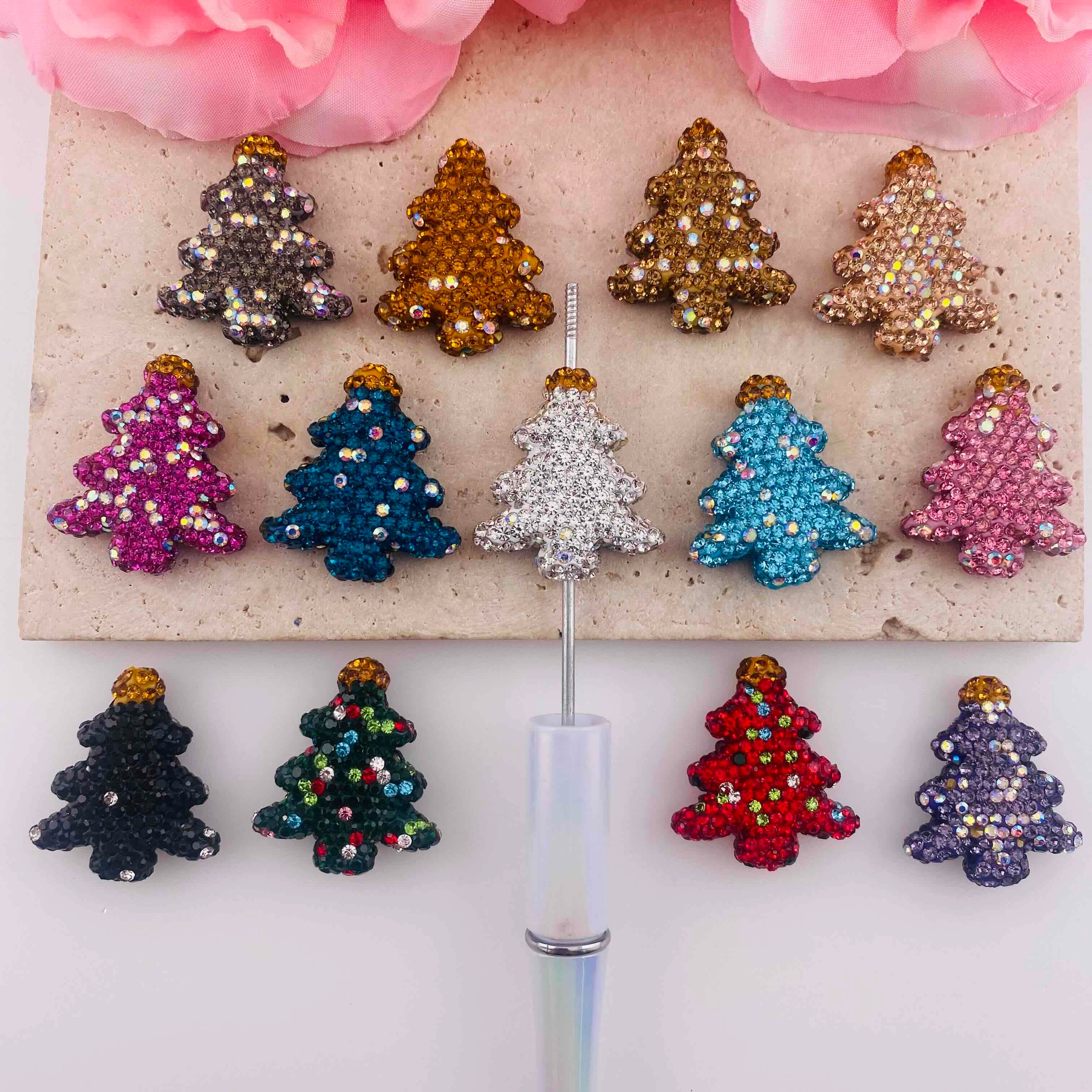 FS19905-About 27*30mm Rhinestone Christmas Tree Beads