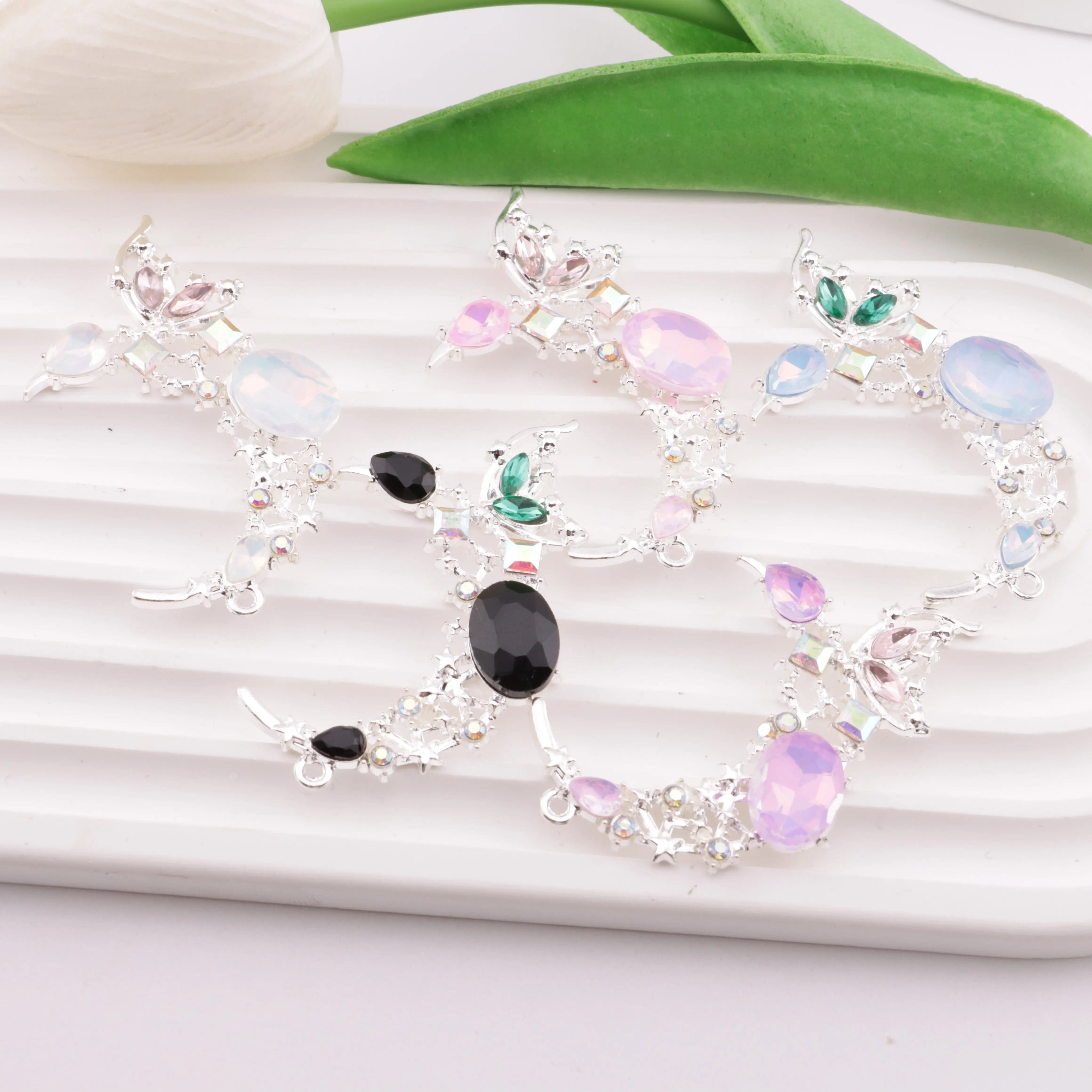 55×33mm Butterfly Moon Metal Beads Butterfly Moon Metal Patches Zoe's DIY Shop