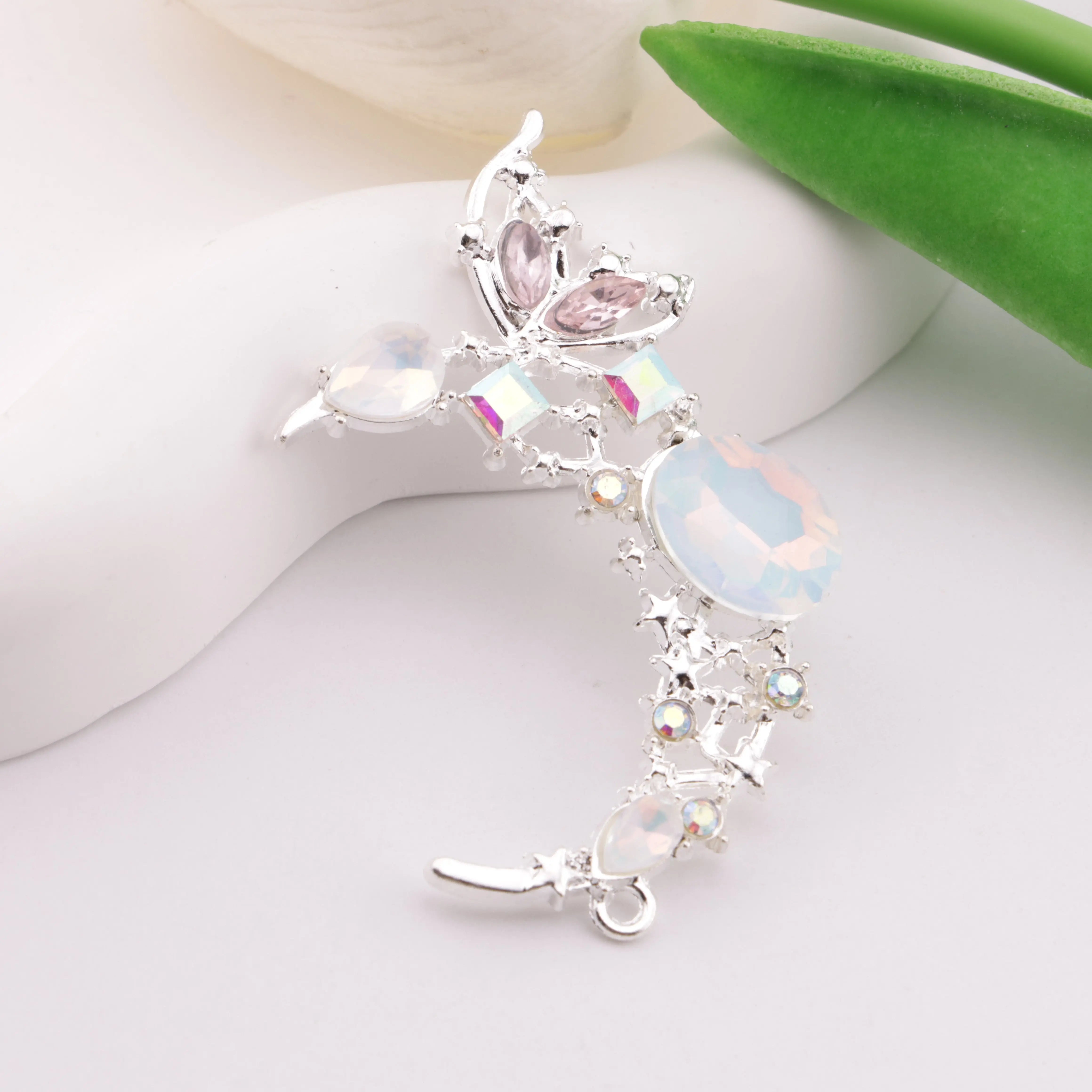 55×33mm Butterfly Moon Metal Beads Butterfly Moon Metal Patches Zoe's DIY Shop