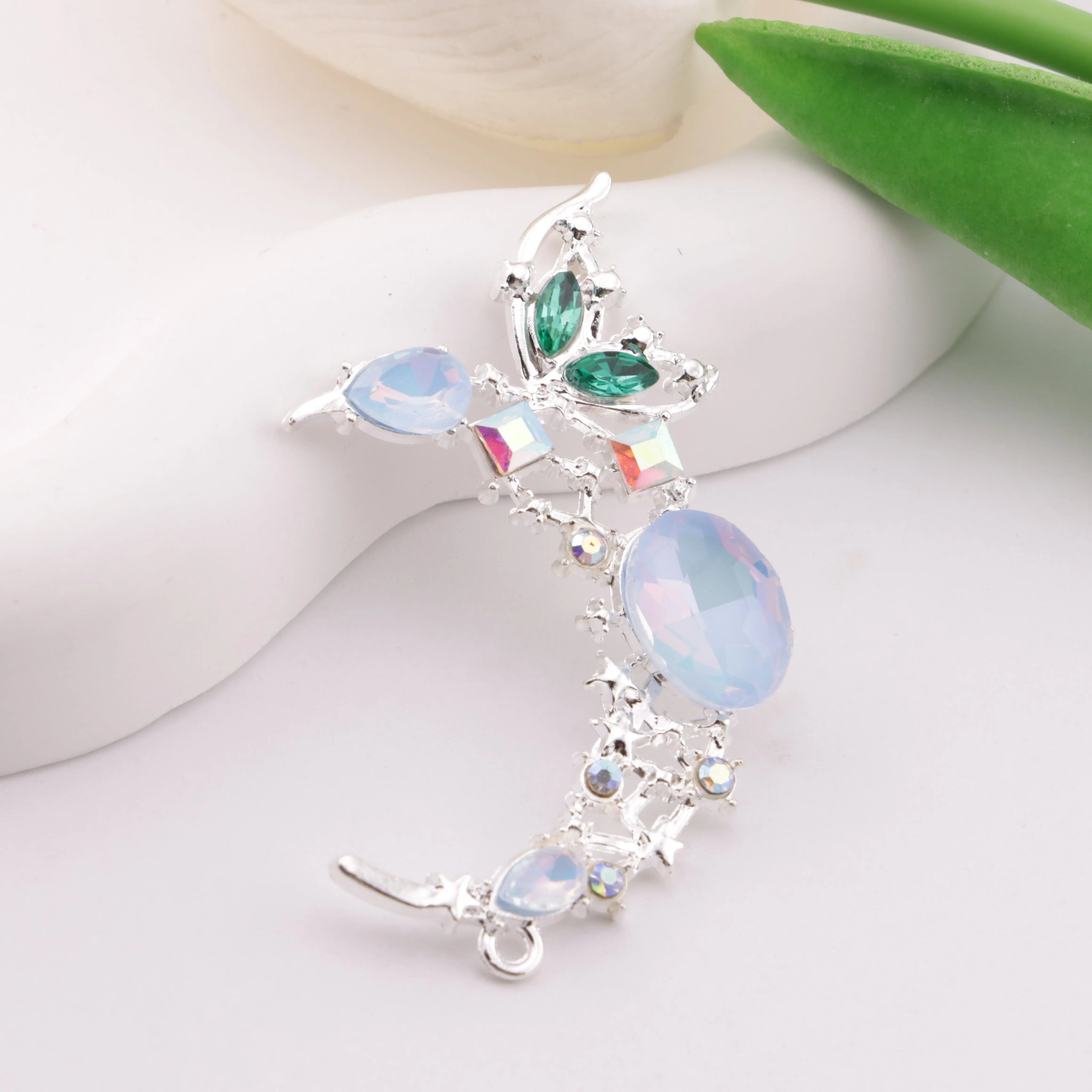 55×33mm Butterfly Moon Metal Beads Butterfly Moon Metal Patches Zoe's DIY Shop