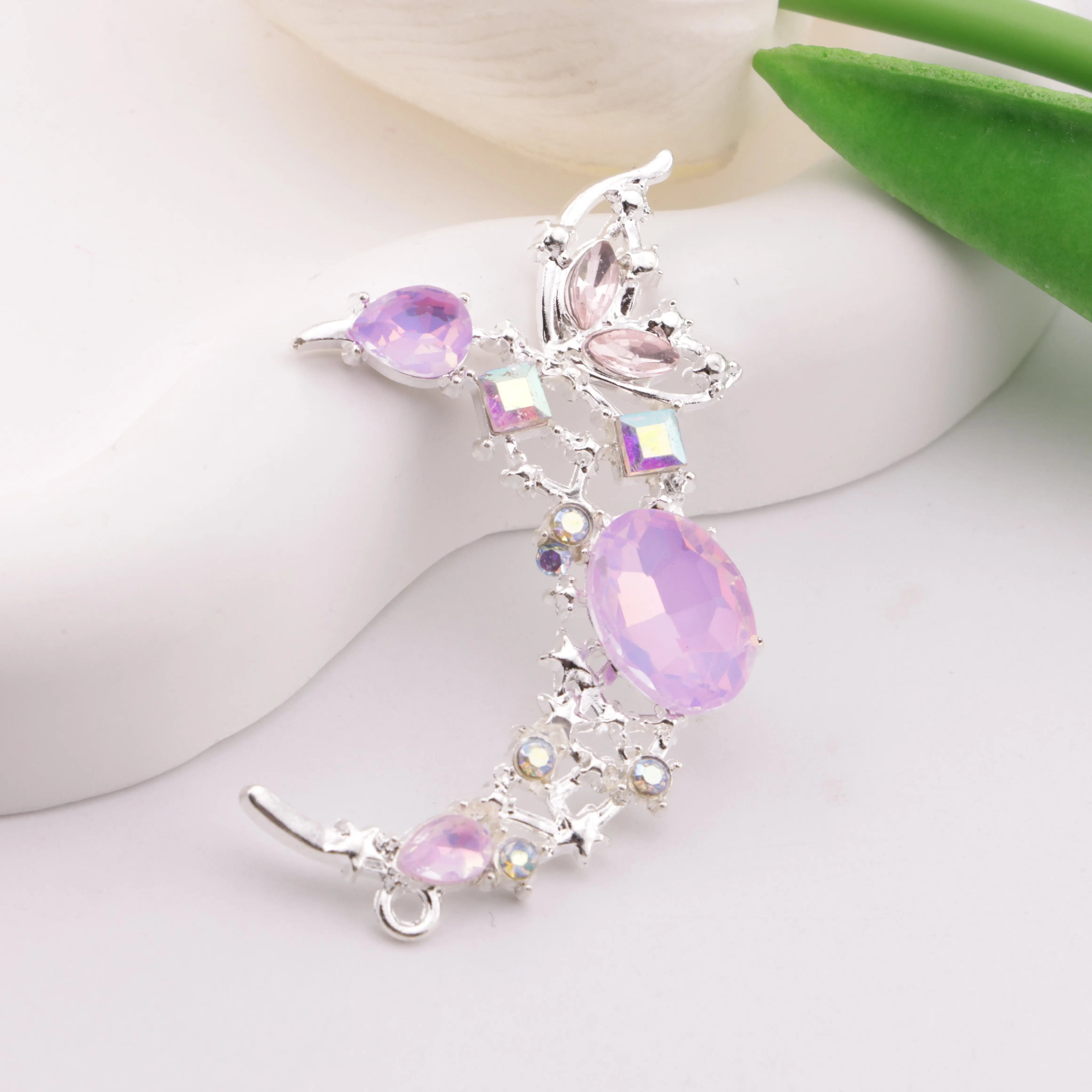 55×33mm Butterfly Moon Metal Beads Butterfly Moon Metal Patches Zoe's DIY Shop