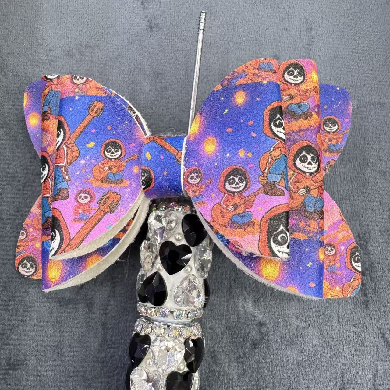 Movie Printed 3D Double‑layer Tail Sugar Bow For Pen Toppers,Random Mix