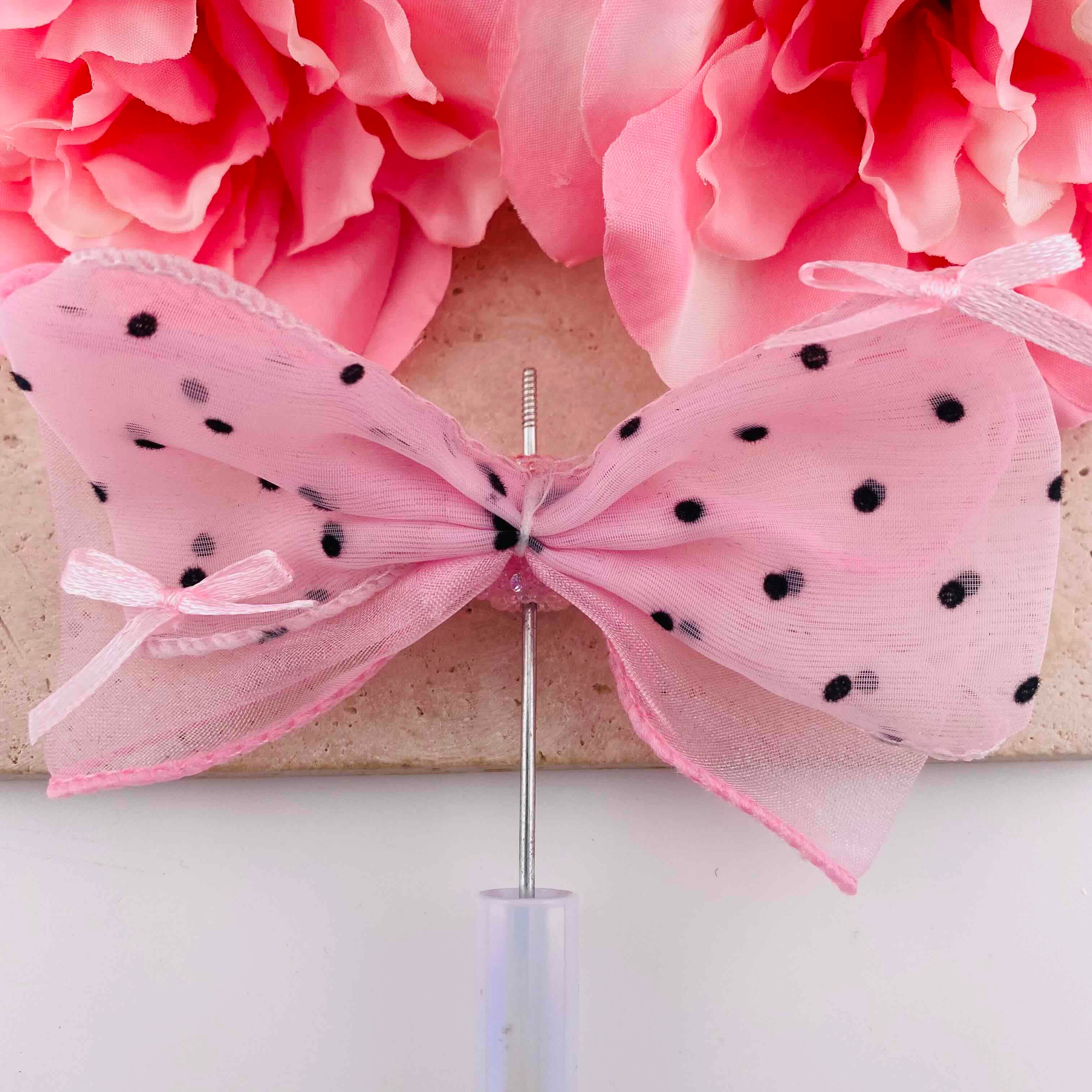 FS19814-About 18*20mm Tulle Polka Dot Bow Fancy Beads