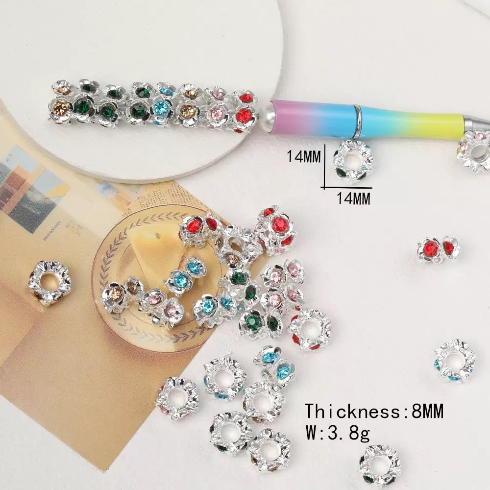 FS5141- 16mm Metal Beads Inlaid With Diamonds Zoe's DIY Shop