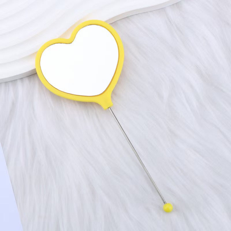 Heart-shaped DIY Beadable Handheld Makeup Mirror,Multi-Color