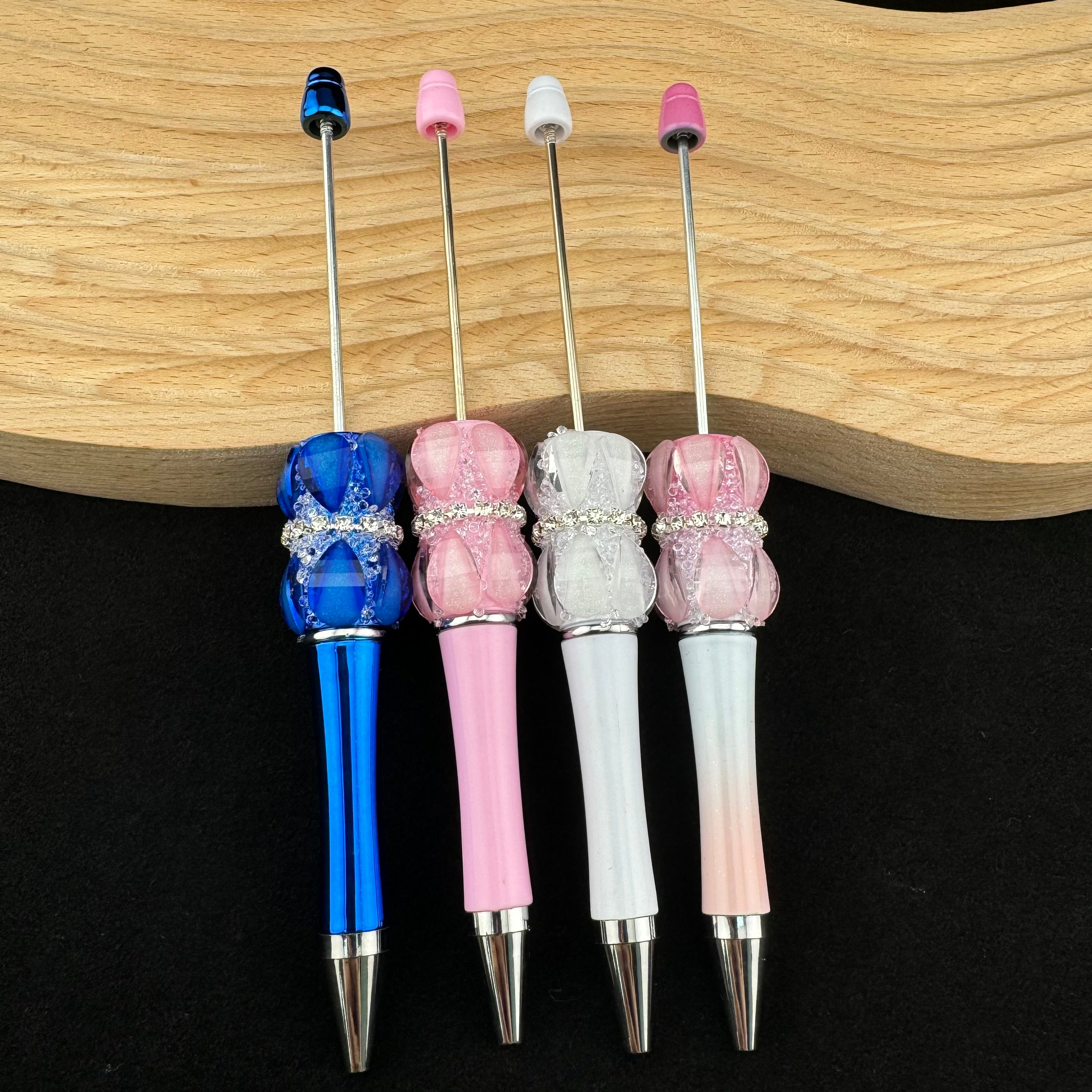 4 Pieces  Mixed color Sparkling Fancy Beadable Pen