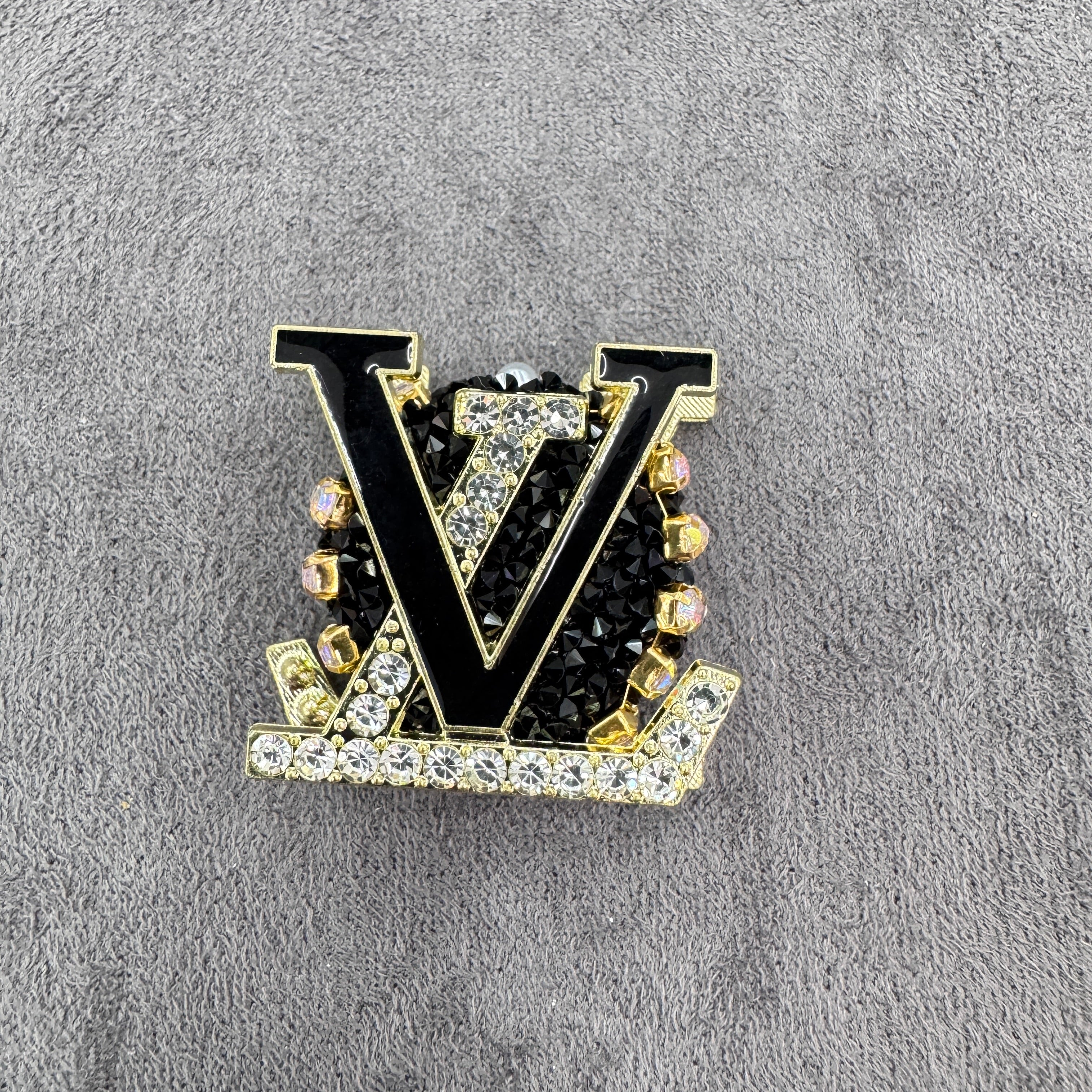 Multi‑color Gold‑Tone Letter Rhinestone Metal Sugar Beads,About 27×27mm