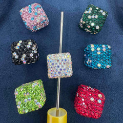 FS20232-16mm AB Color Rhinestone Clay Cube Beads