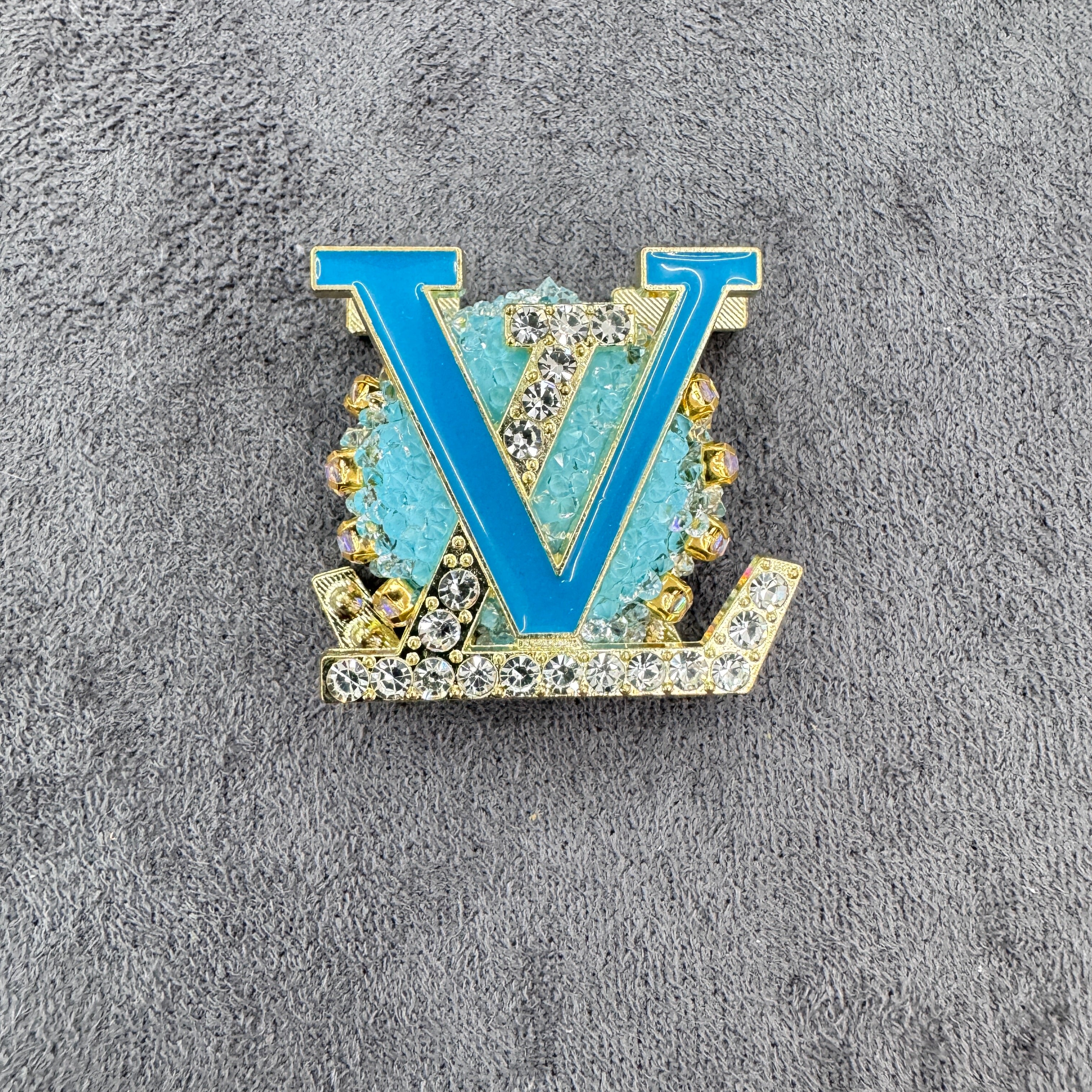 Multi‑color Gold‑Tone Letter Rhinestone Metal Sugar Beads,About 27×27mm