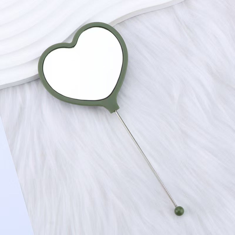 Heart-shaped DIY Beadable Handheld Makeup Mirror,Multi-Color