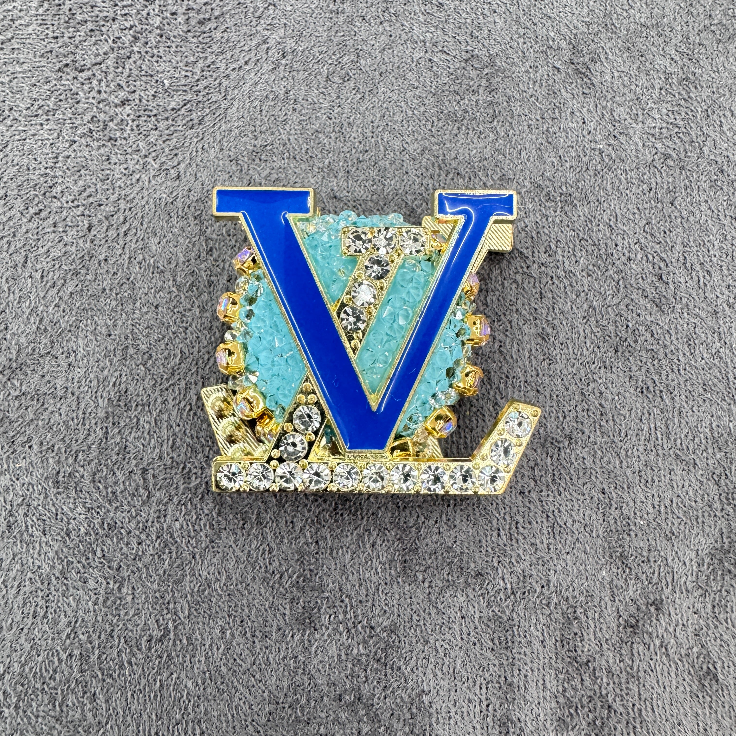 Multi‑color Gold‑Tone Letter Rhinestone Metal Sugar Beads,About 27×27mm