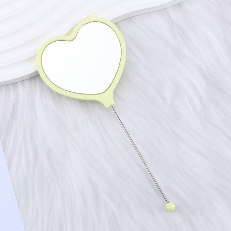 Heart-shaped DIY Beadable Handheld Makeup Mirror,Multi-Color