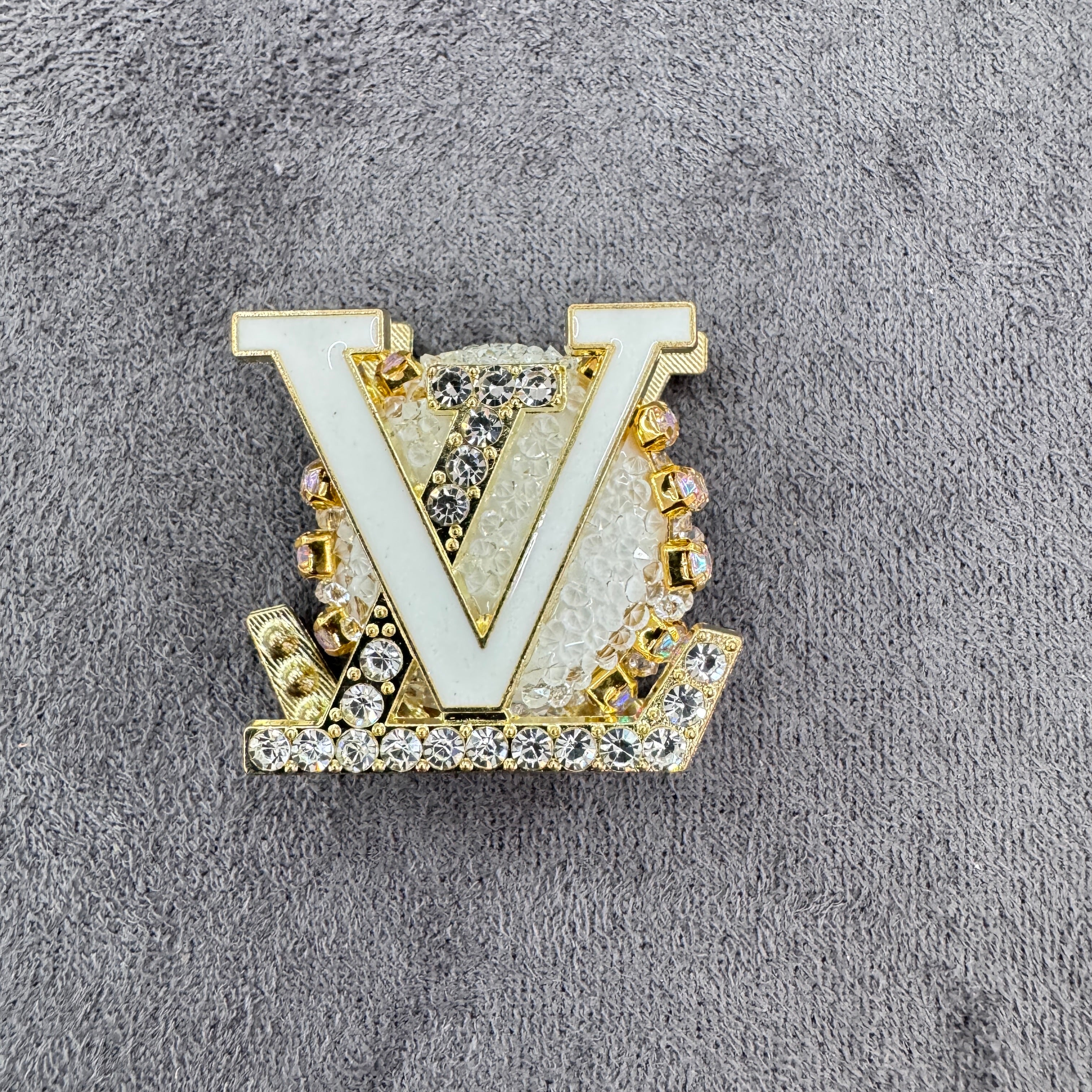Multi‑color Gold‑Tone Letter Rhinestone Metal Sugar Beads,About 27×27mm