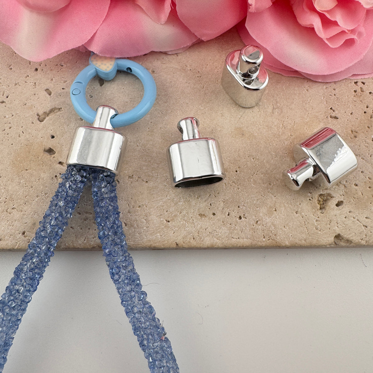 FS20673- Metal Cord End Caps Alloy Rope End Terminators for DIY Keychain Phone Strap Jewelry Making