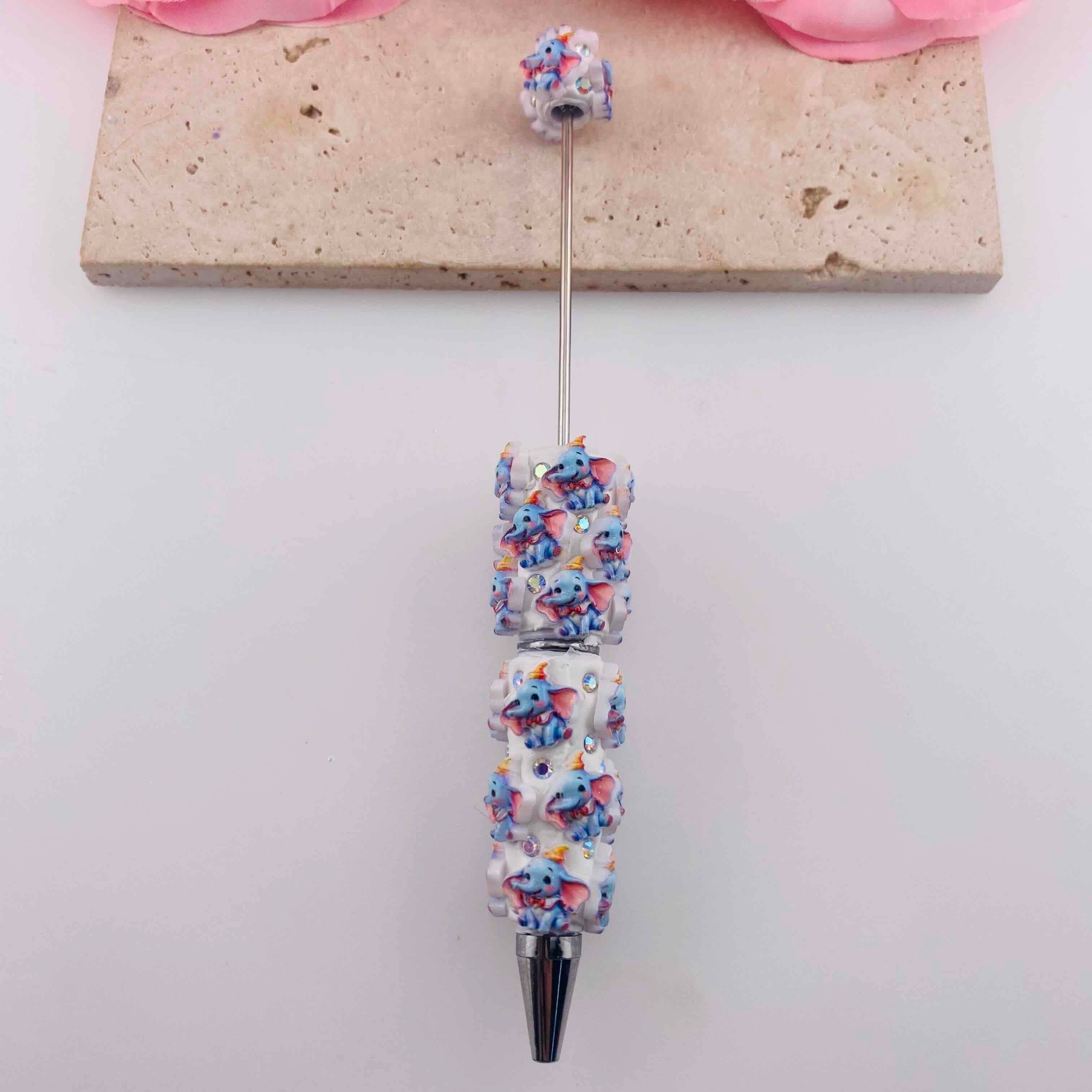 FS19801-Dumbo Elephant Clay Beaded Pens