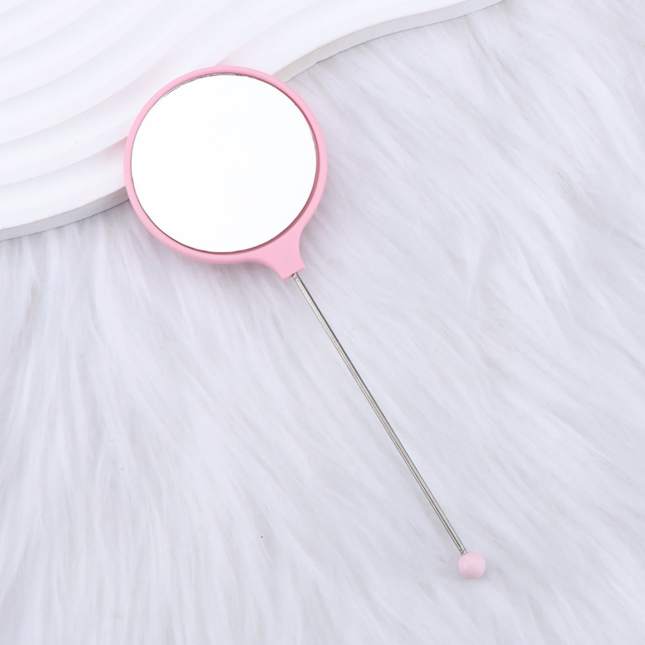DIY Beadable Solid Color Round Make Up Mirror