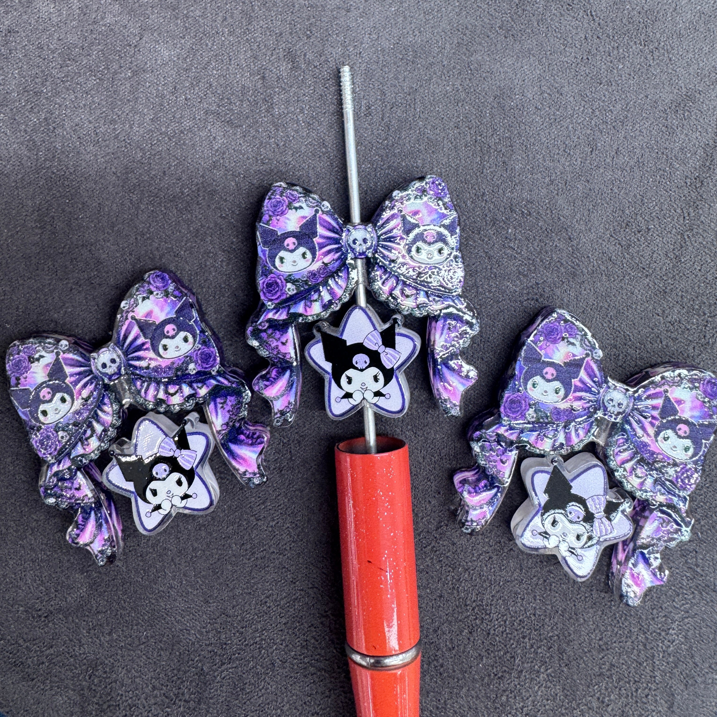 Kuromi Acrylic Bow Beads