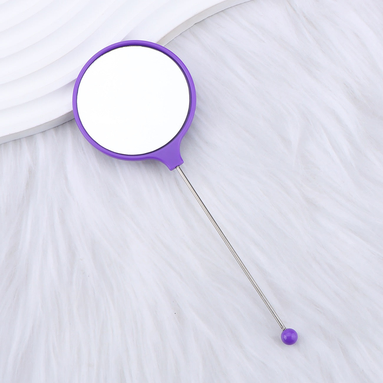 DIY Beadable Solid Color Round Make Up Mirror