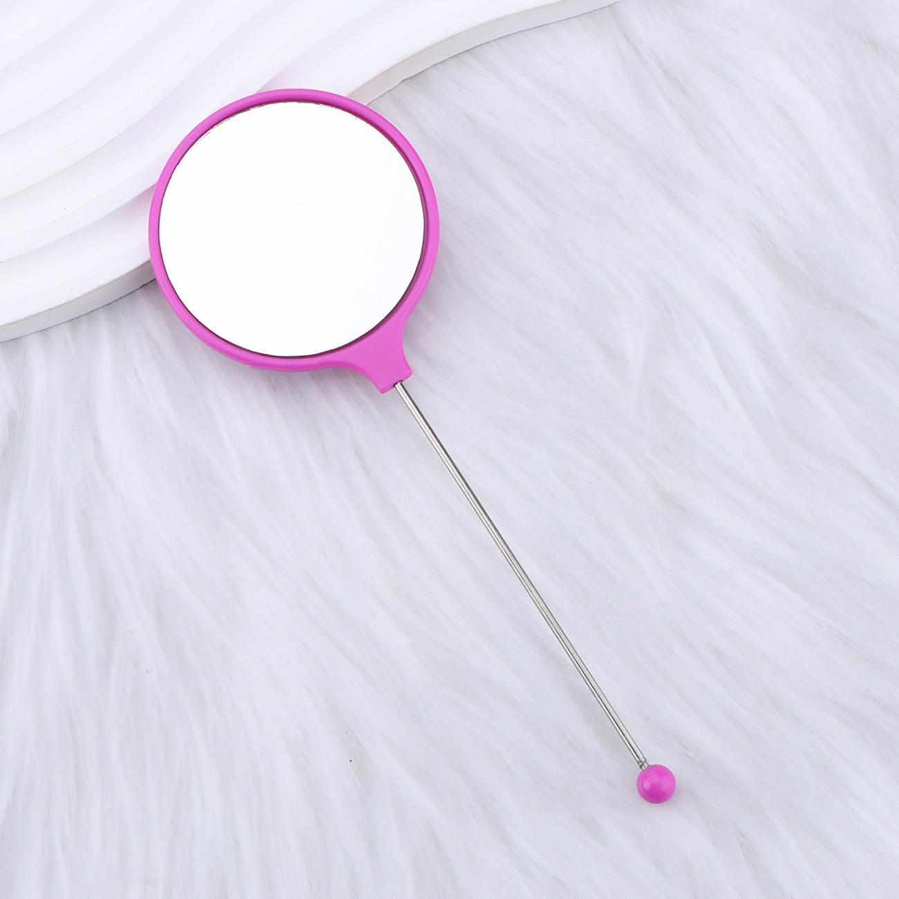 DIY Beadable Solid Color Round Make Up Mirror