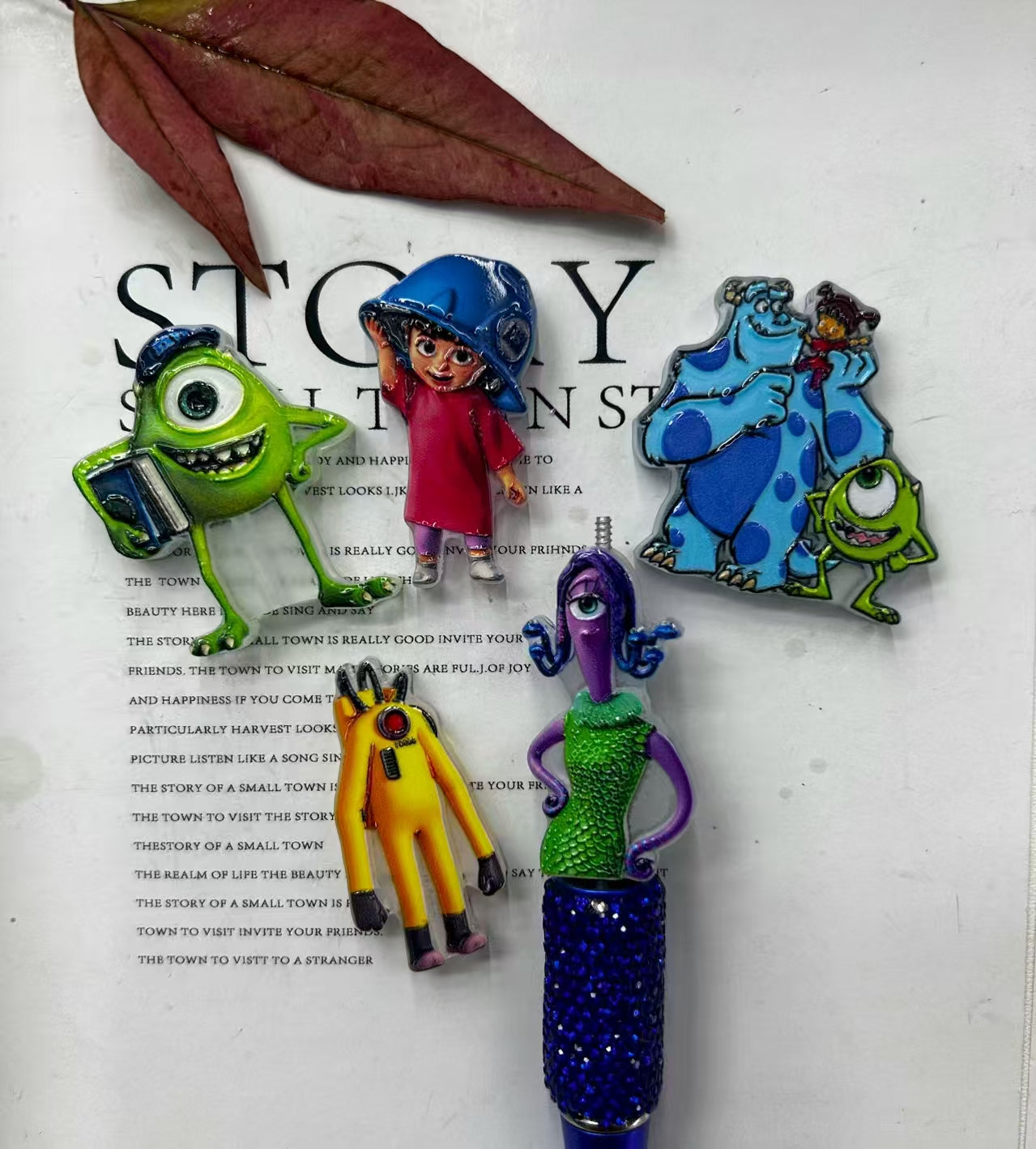 Acrylic Beads Pendants Monster Electric Power Company Series, Various Style, Random Mix
