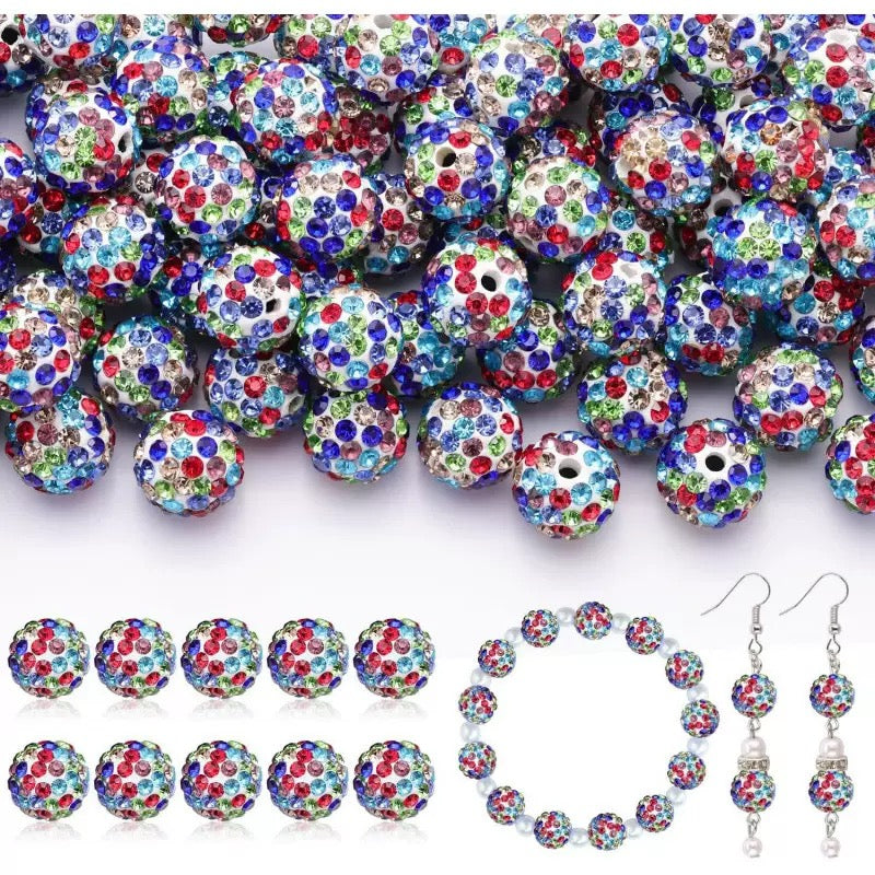 10mm Rhinestone Clay Beads For Jewelry Making Keychain Making