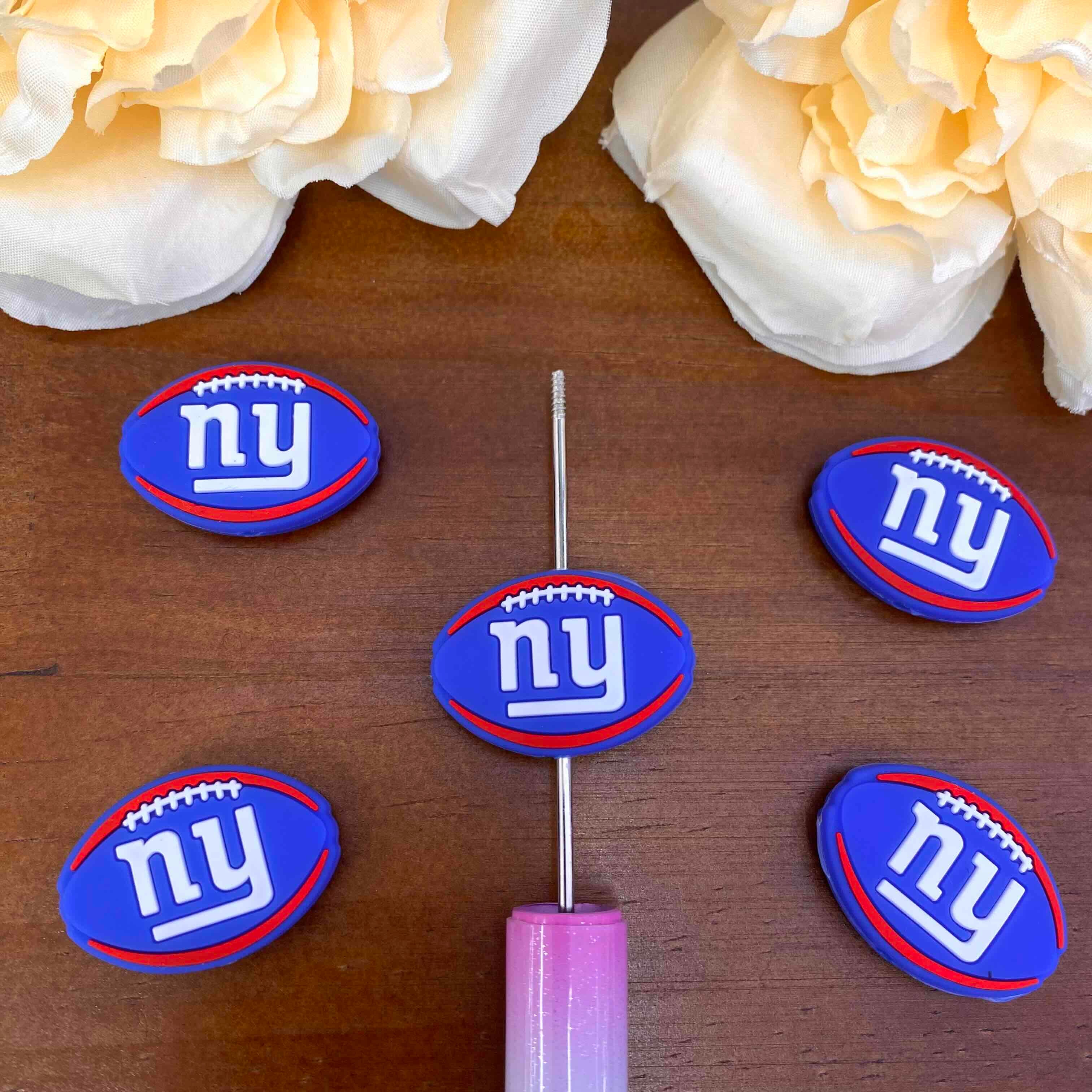 FS20587-New York Giants Flat Silicone Focal Beads