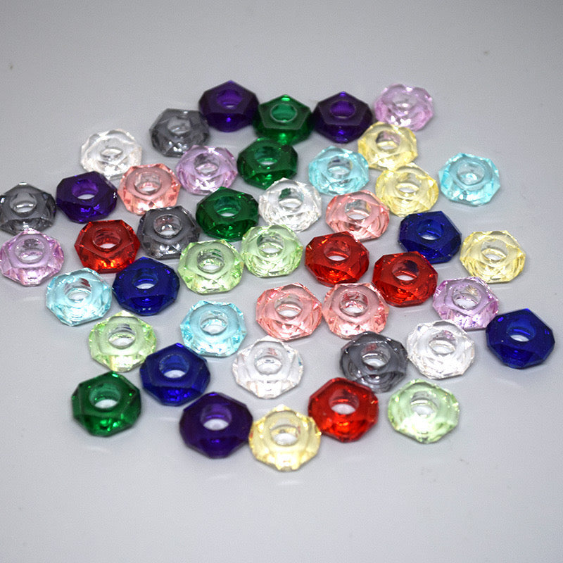 100 Pieces Facted Resin Crystal Pen Spacers