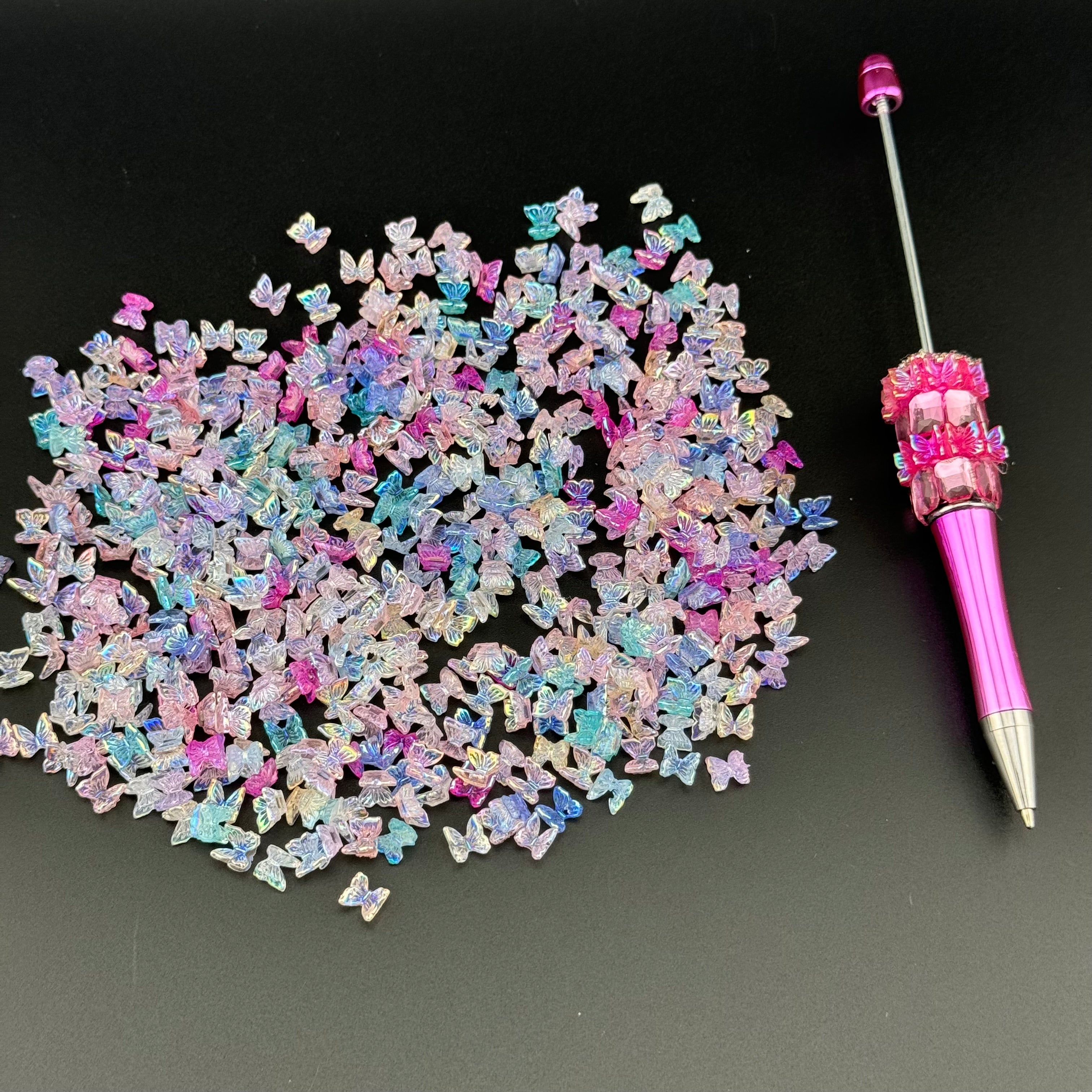 100 Pieces Mixed Color Mini Butterflies For Making Fancy Beads (Fancy Pen)