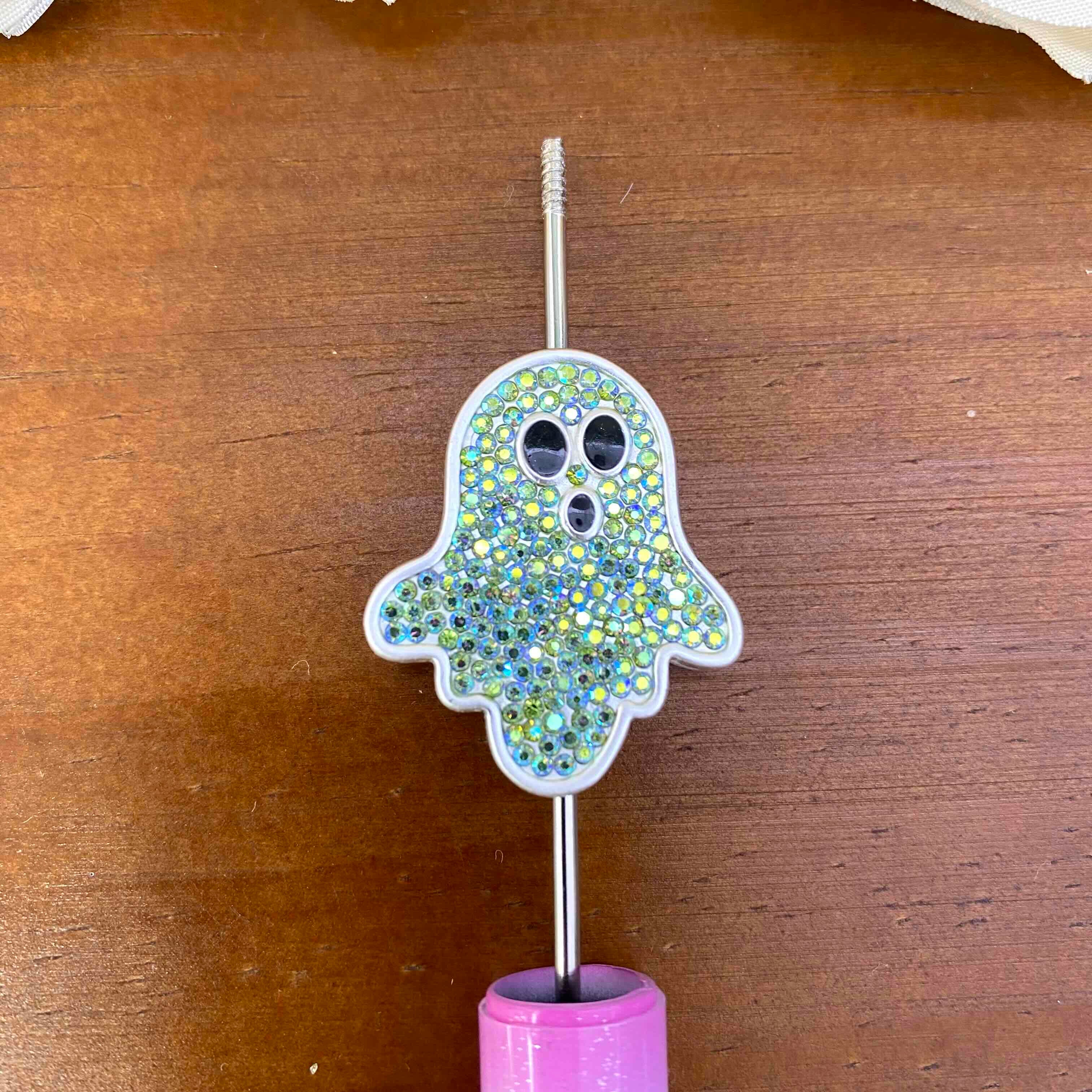 FS20633-Rhinestone Ghost Metal Beads