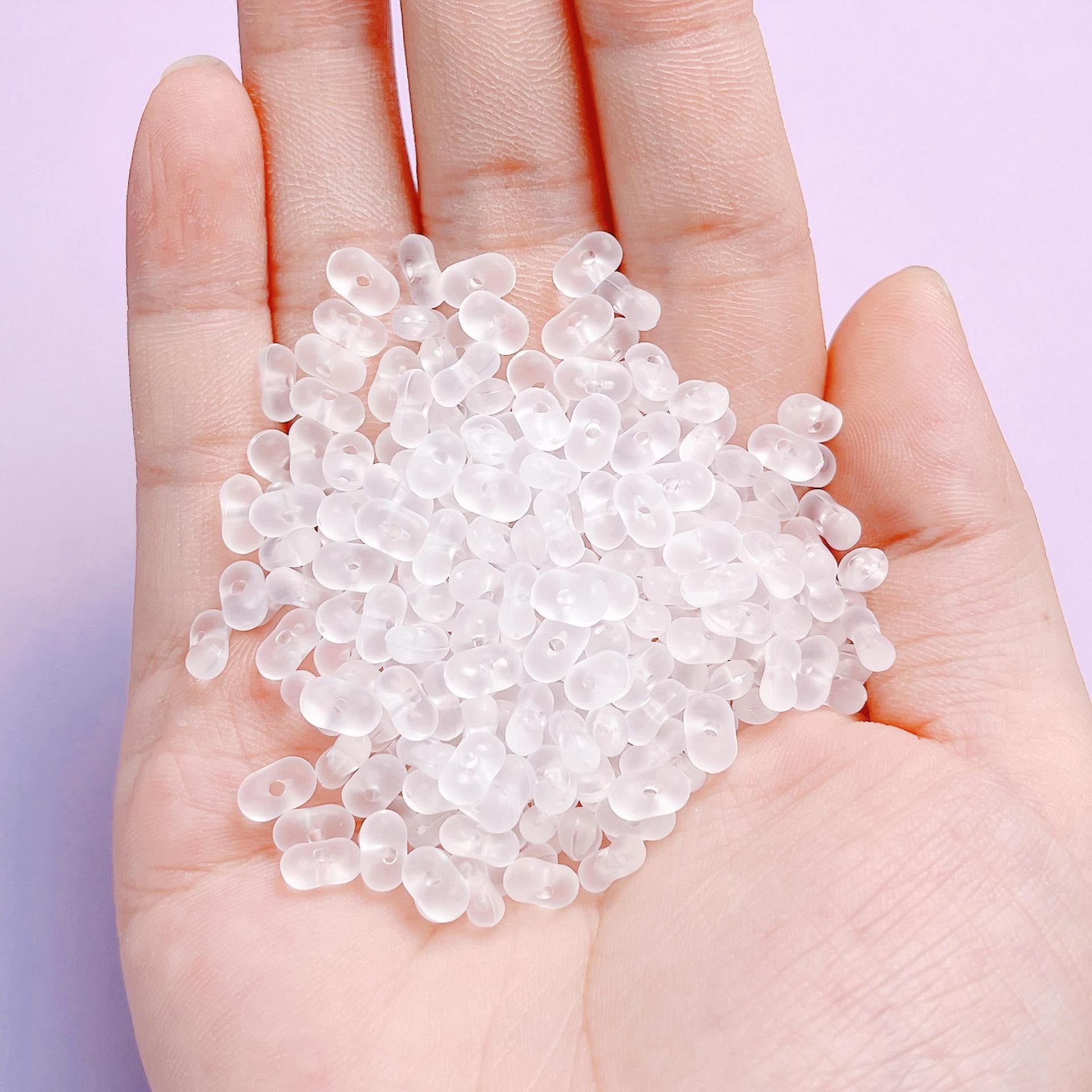 FS2381-3×6mm Clear Frosted Peanut Acrylic Beads For Making Key Chain