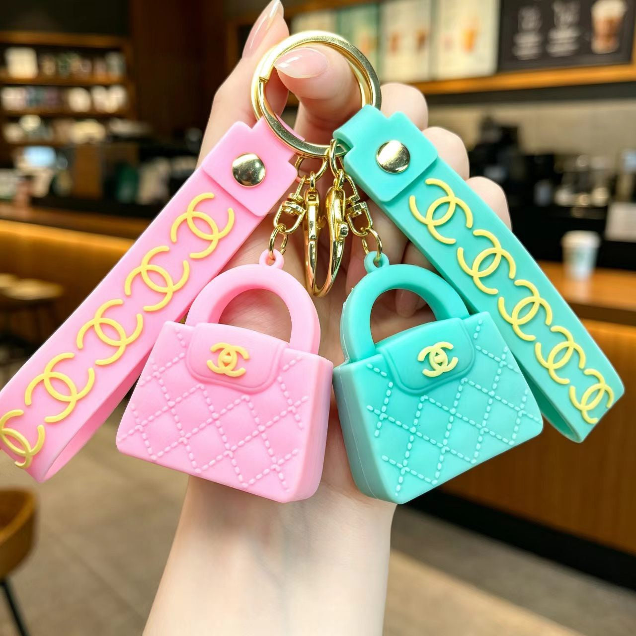 FS19364-About 4.5×6.5cm Silicone Bags Key Chain